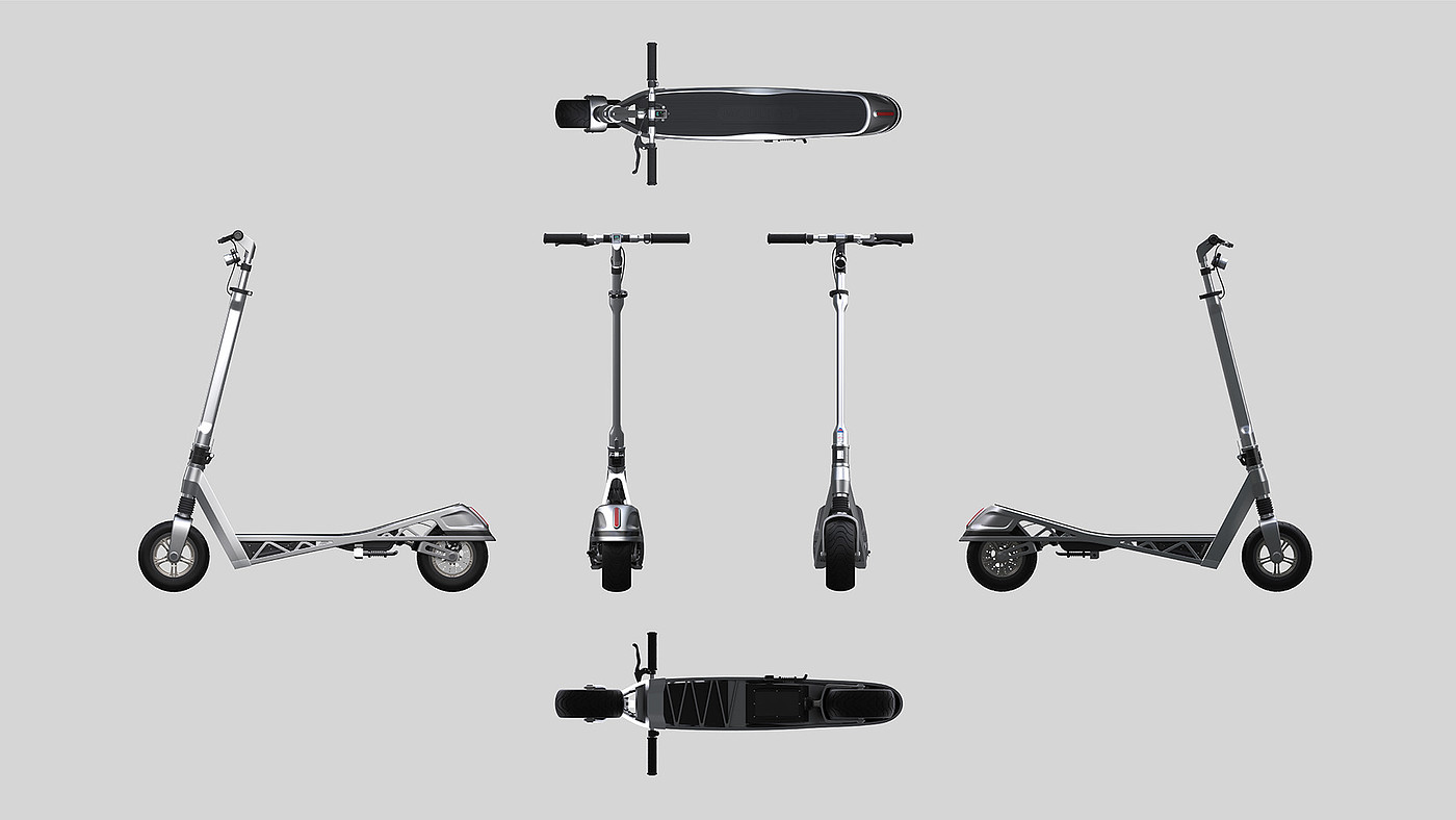 BK Hwang，Moulton 'AM'，黑色，电动，踏板车，