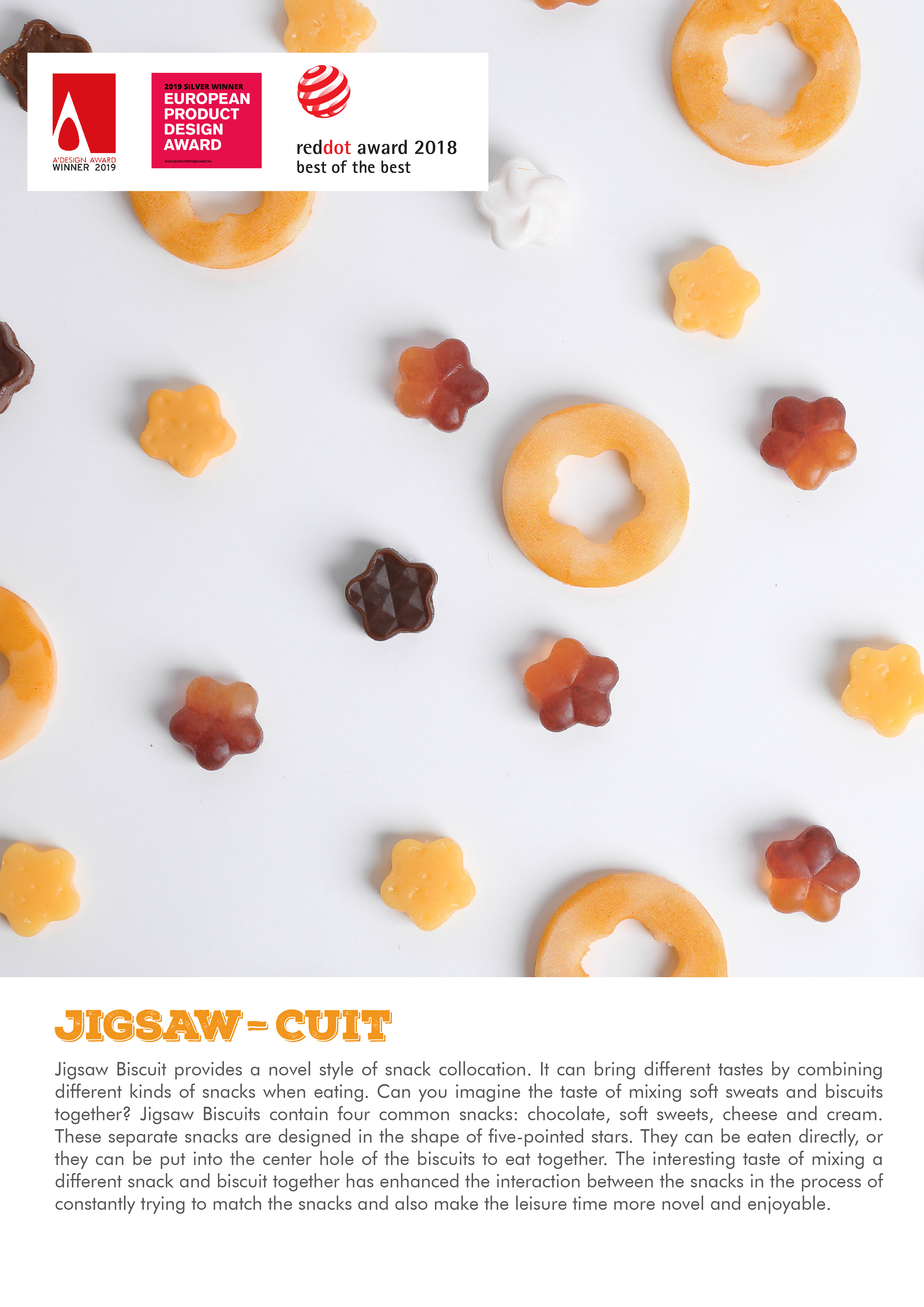 Food design，biscuit，Jigsaw puzzle，combination，flavor，
