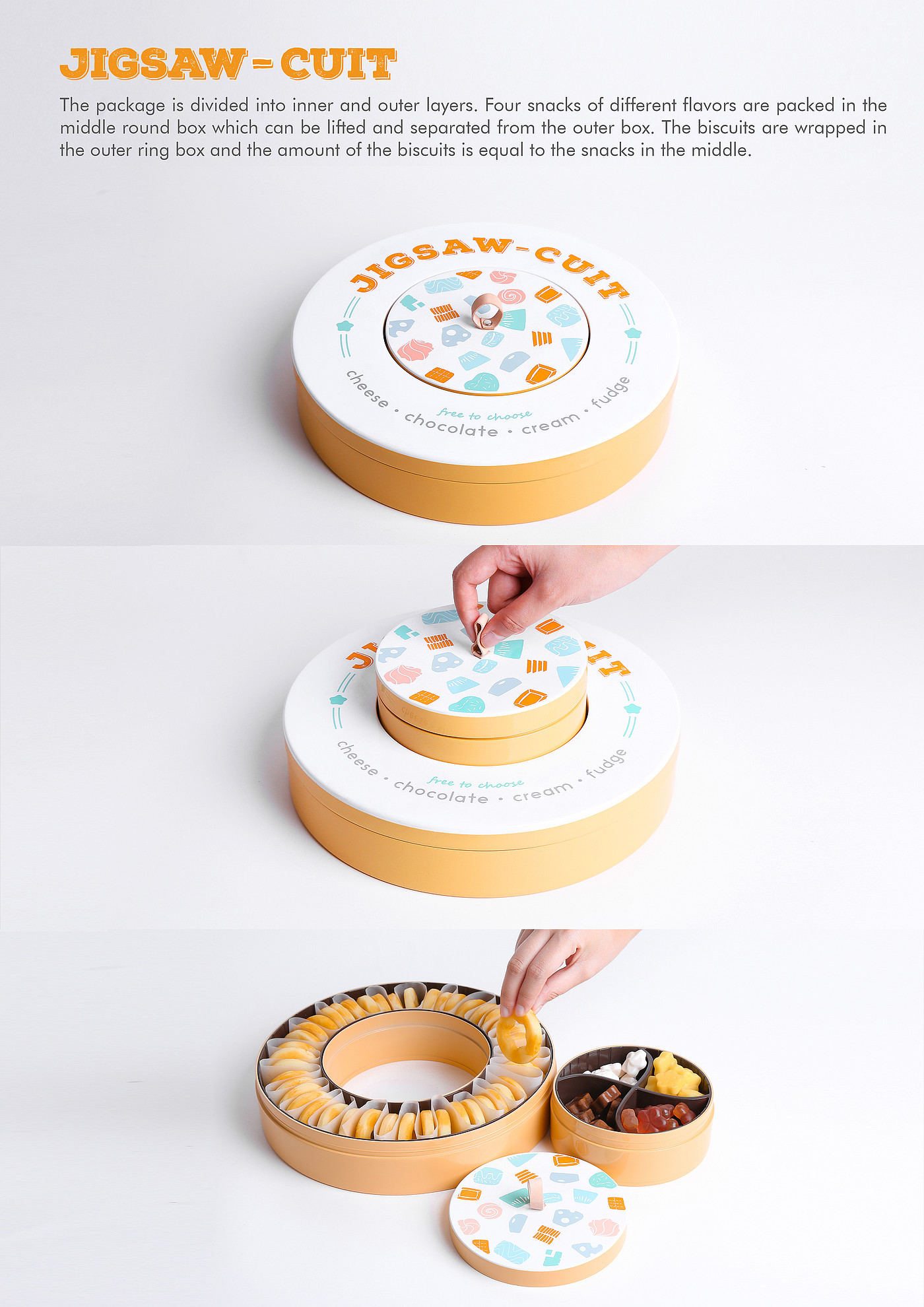 Food design，biscuit，Jigsaw puzzle，combination，flavor，