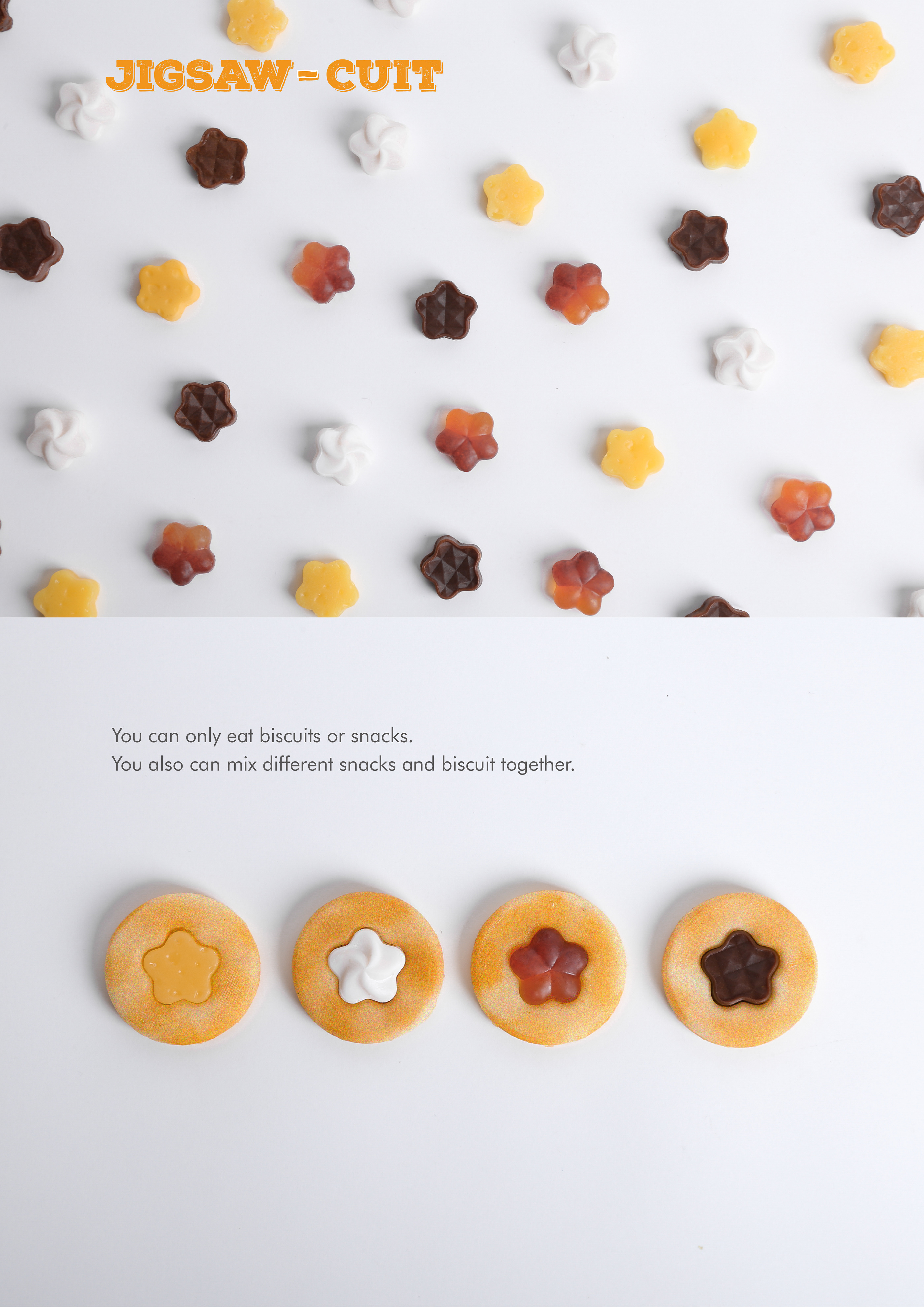 Food design，biscuit，Jigsaw puzzle，combination，flavor，