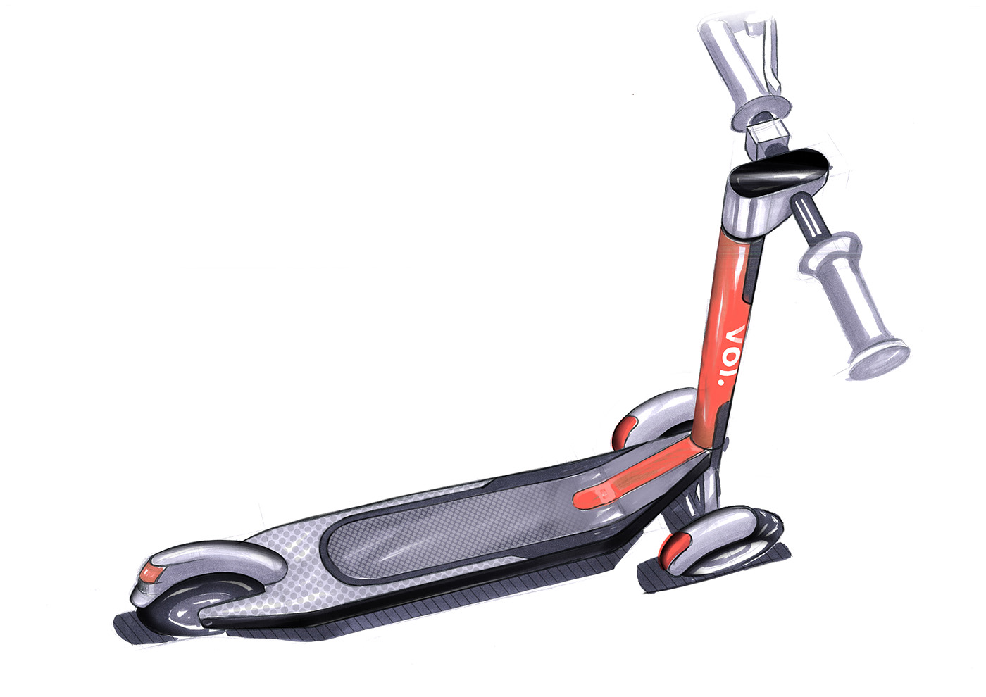 Electric scooter，Ecological environmental protection，Internet of things，Hand drawing + modeling，