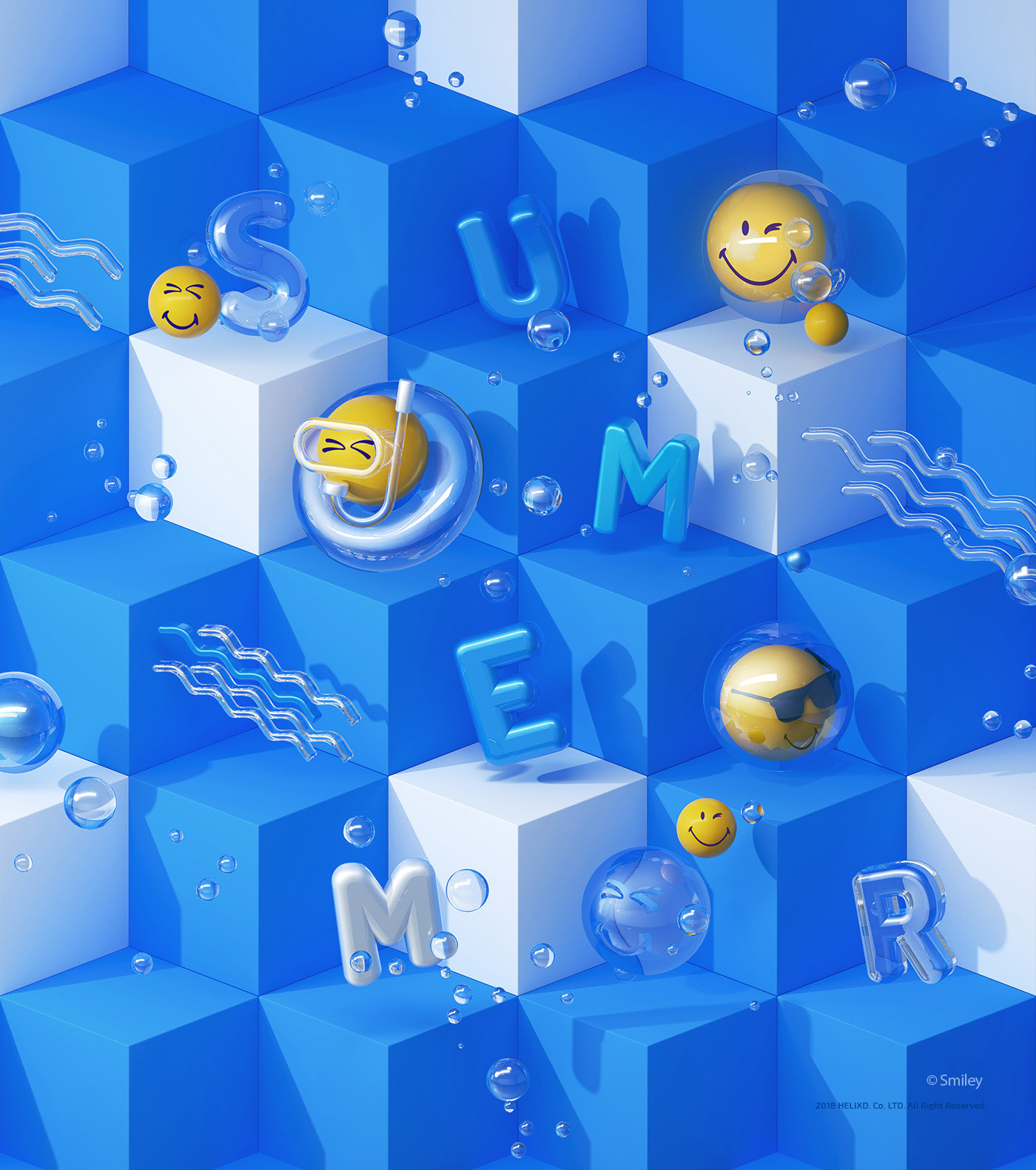 Bubbles and smiley faces，market，Graphic Artist Designer，originality，