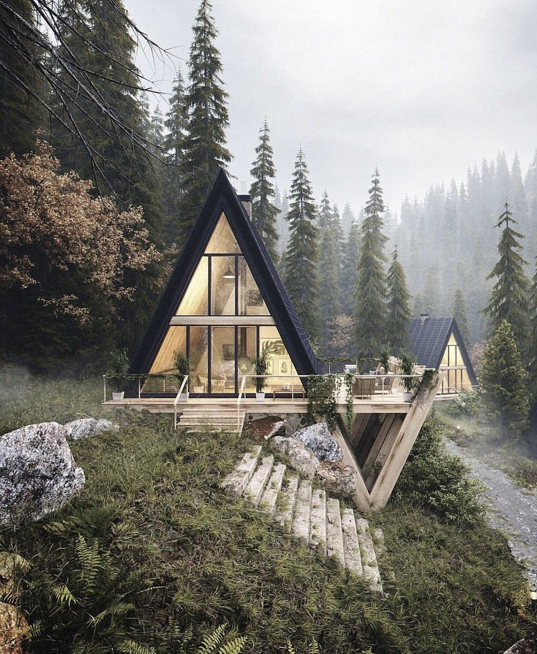 Tree House，log cabin，Architecture，industrial design，