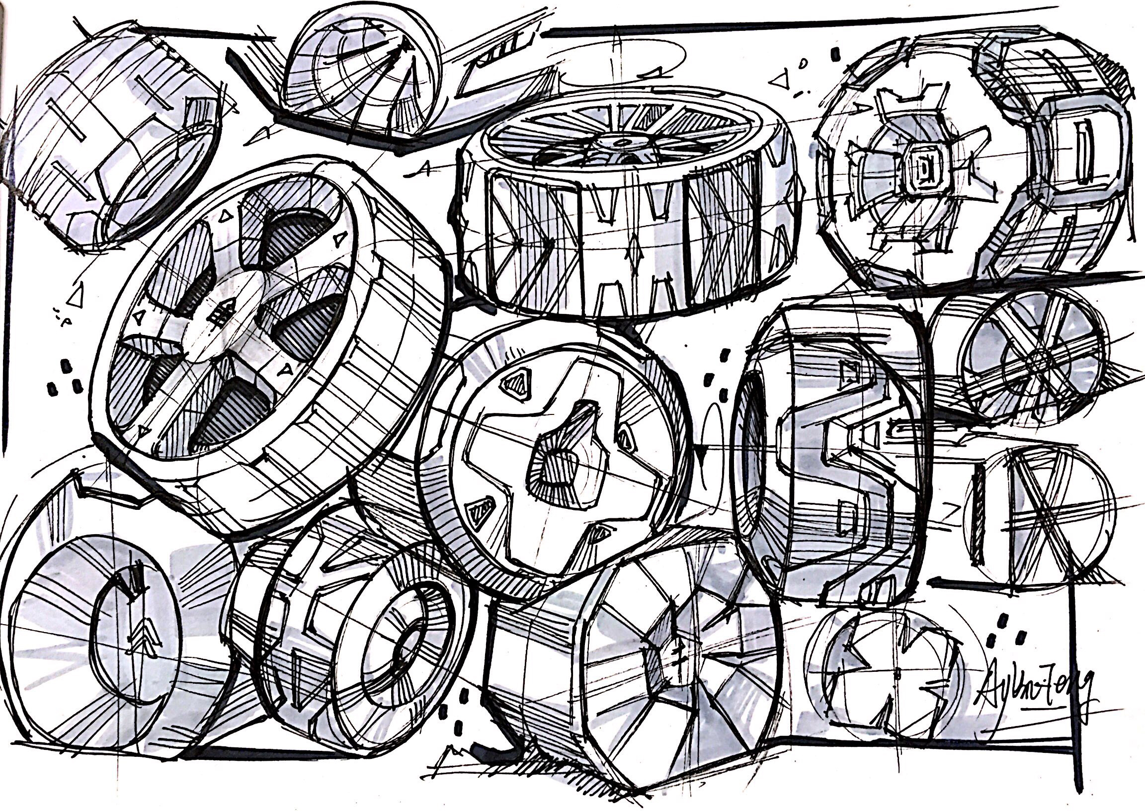 Teng Yilin，Hand drawn product design，Hand drawn industrial design，Designer's hand-painted book，Pursue dream Jiangnan Design Postgraduate Entrance Examination，