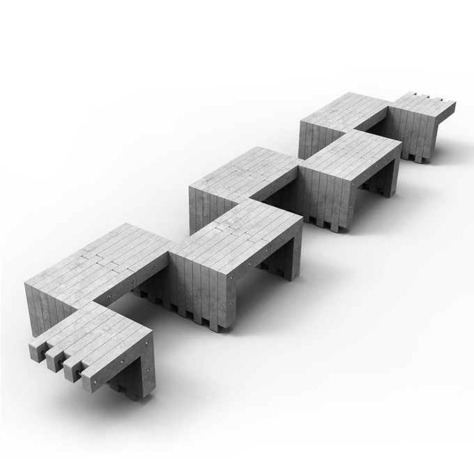 concrete，Public seat，Street furniture，