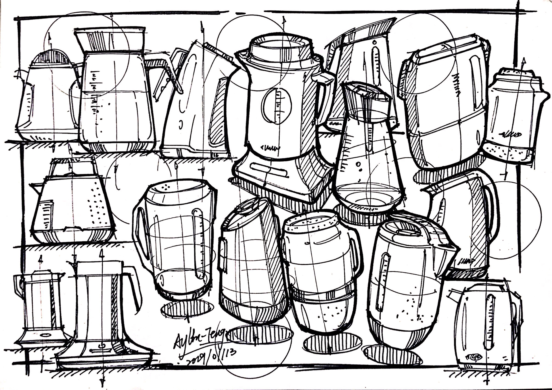 Teng Yilin，Hand drawn product design，Hand drawn industrial design，Designer's hand-painted book，Pursue dream Jiangnan Design Postgraduate Entrance Examination，