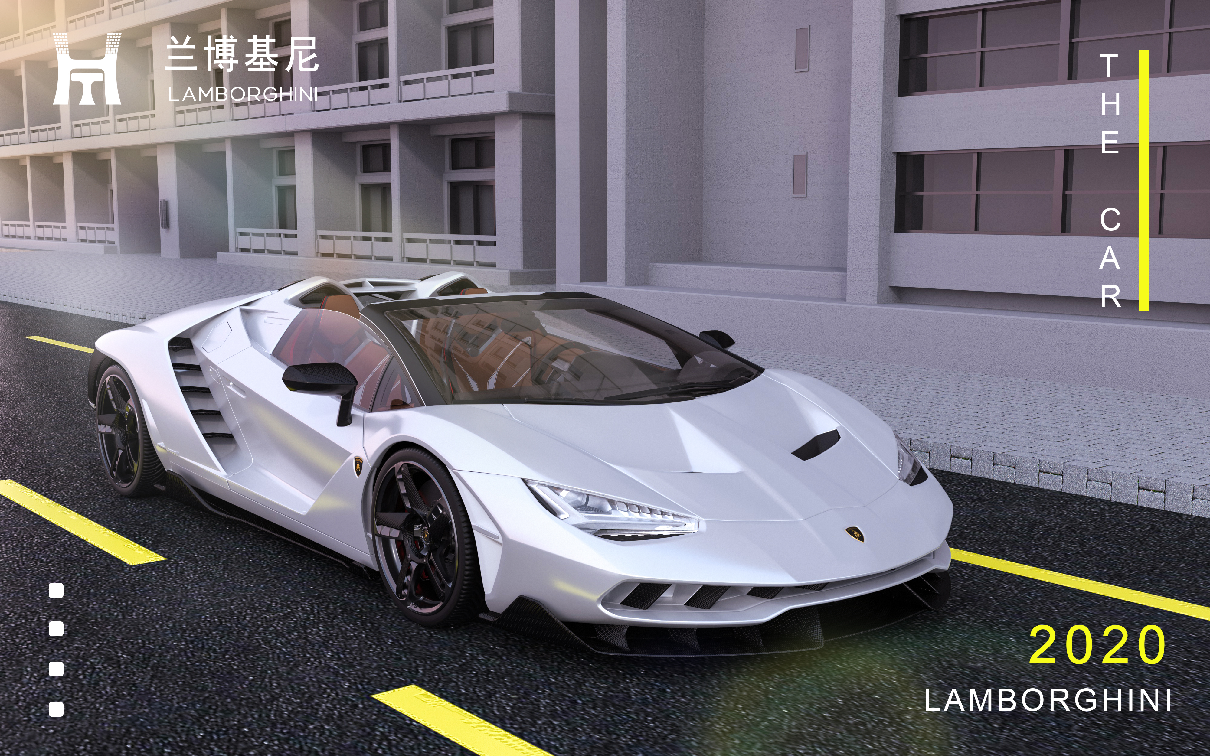 Lamborghini，automobile，Sports car，3D rendering，Product rendering，