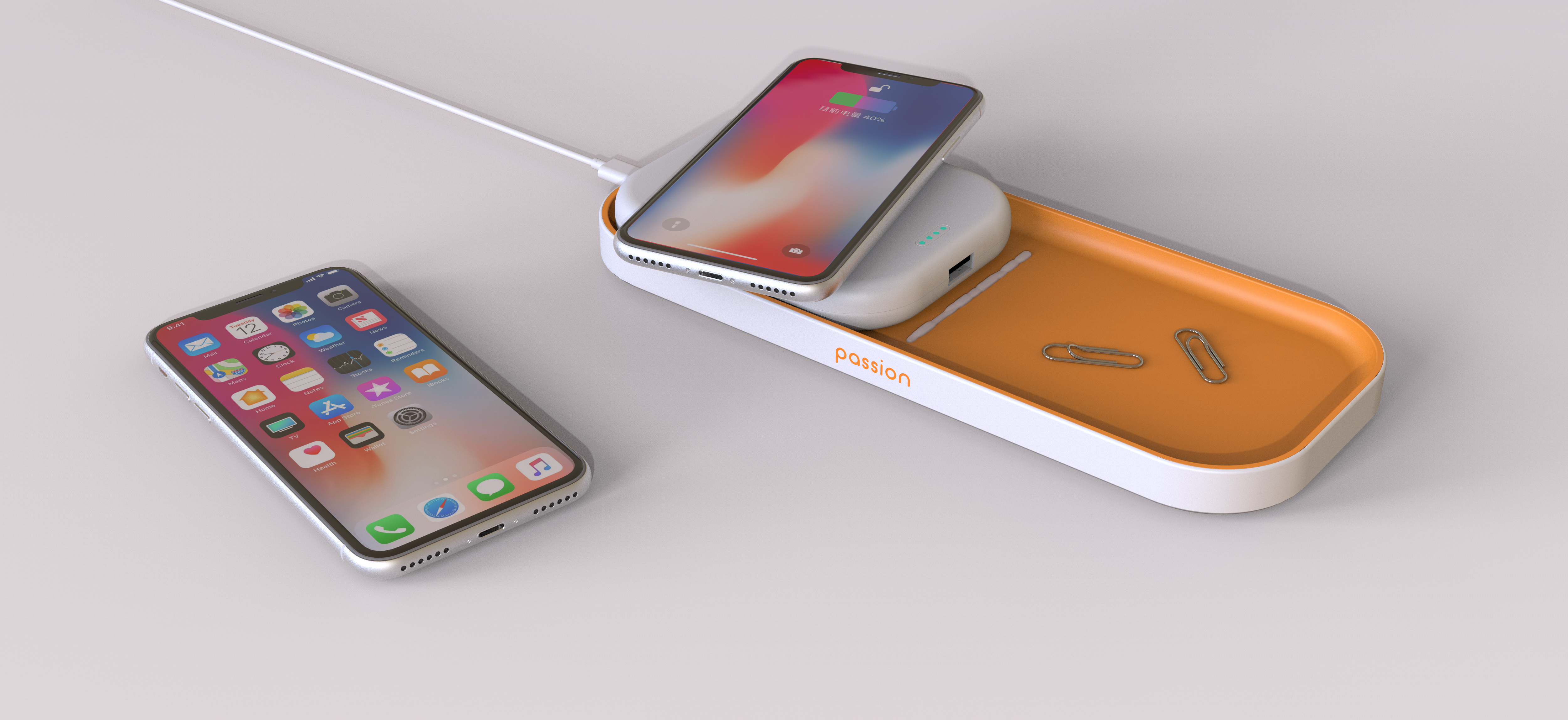 storage tray，Wireless charging，portable battery，