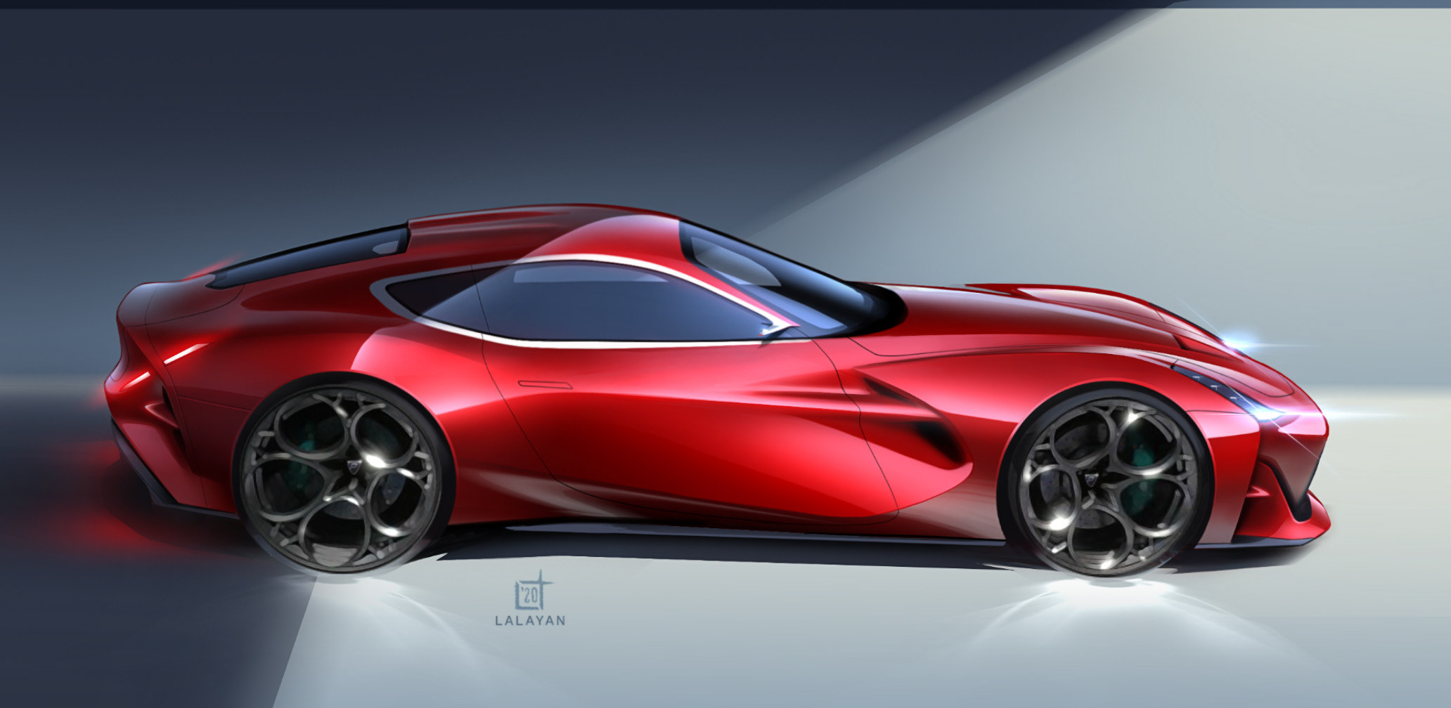 Sports car，Italy，Render，idea sketch ，