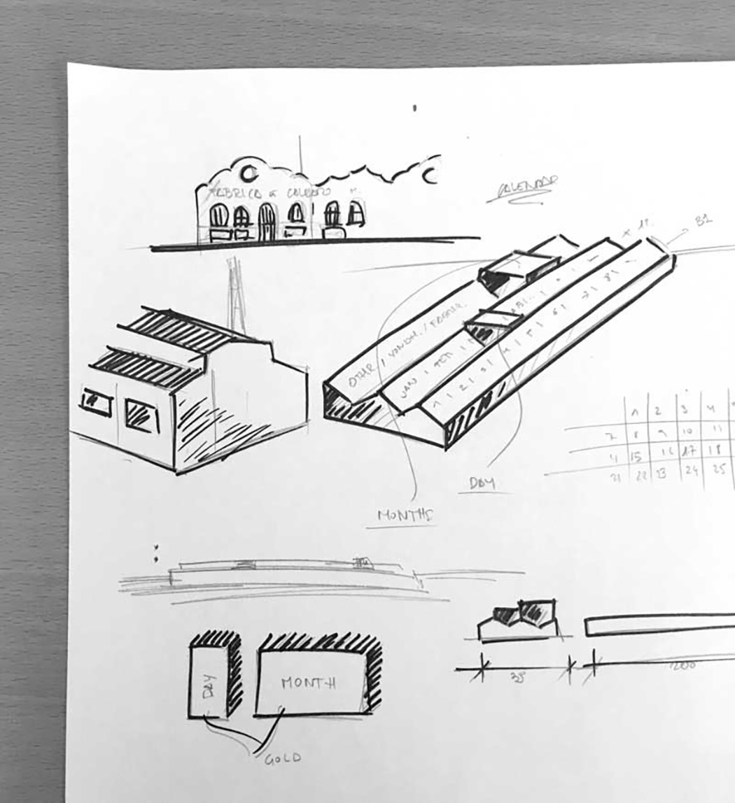 calendar，Yonoh Studio，Serrated perpetual calendar，grey，