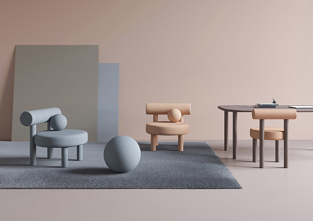Geometric products，concise，Bauhaus ，Seat design，