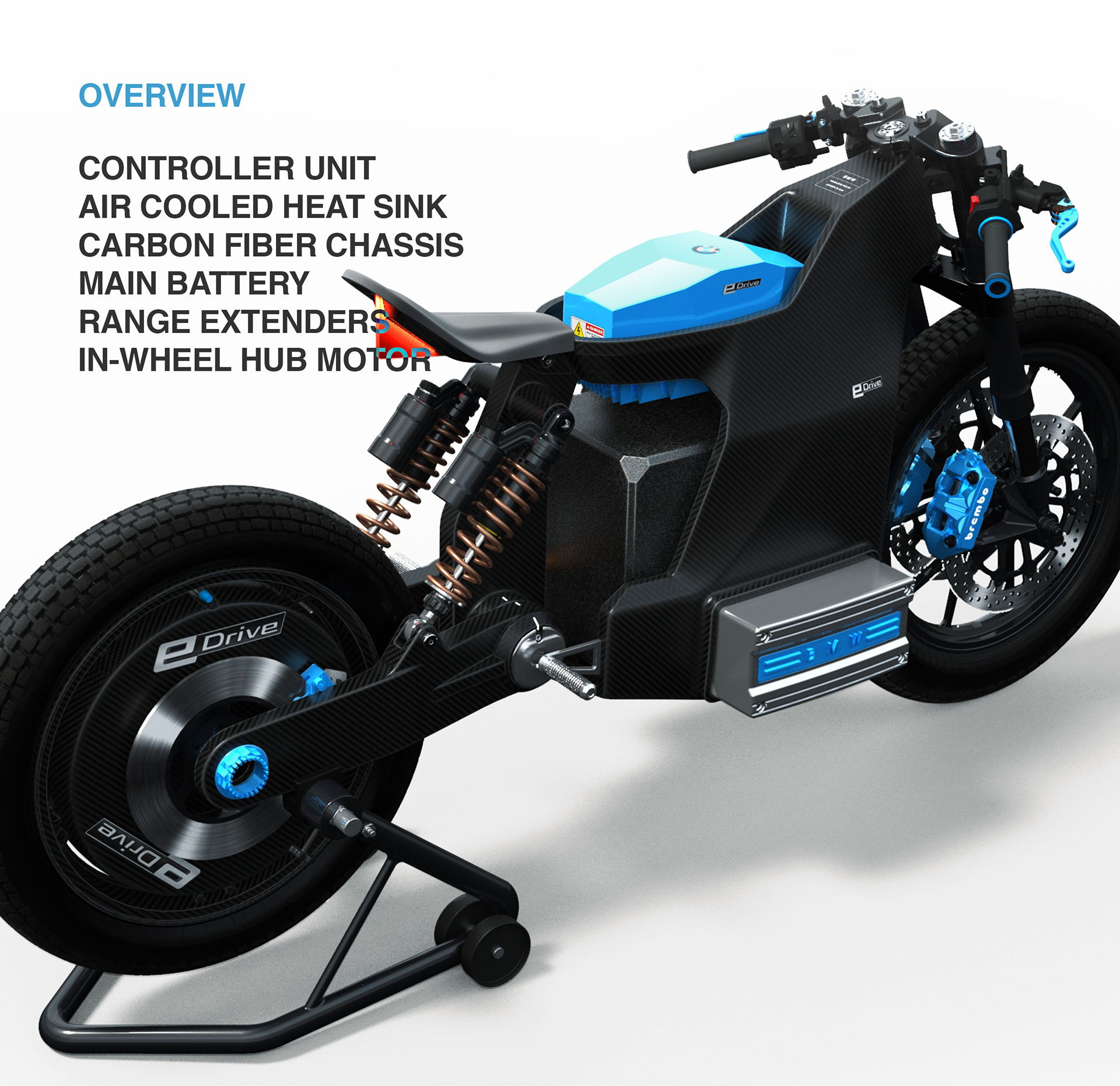 motorcycle，Electric，black，Cafe culture，BMW i100，