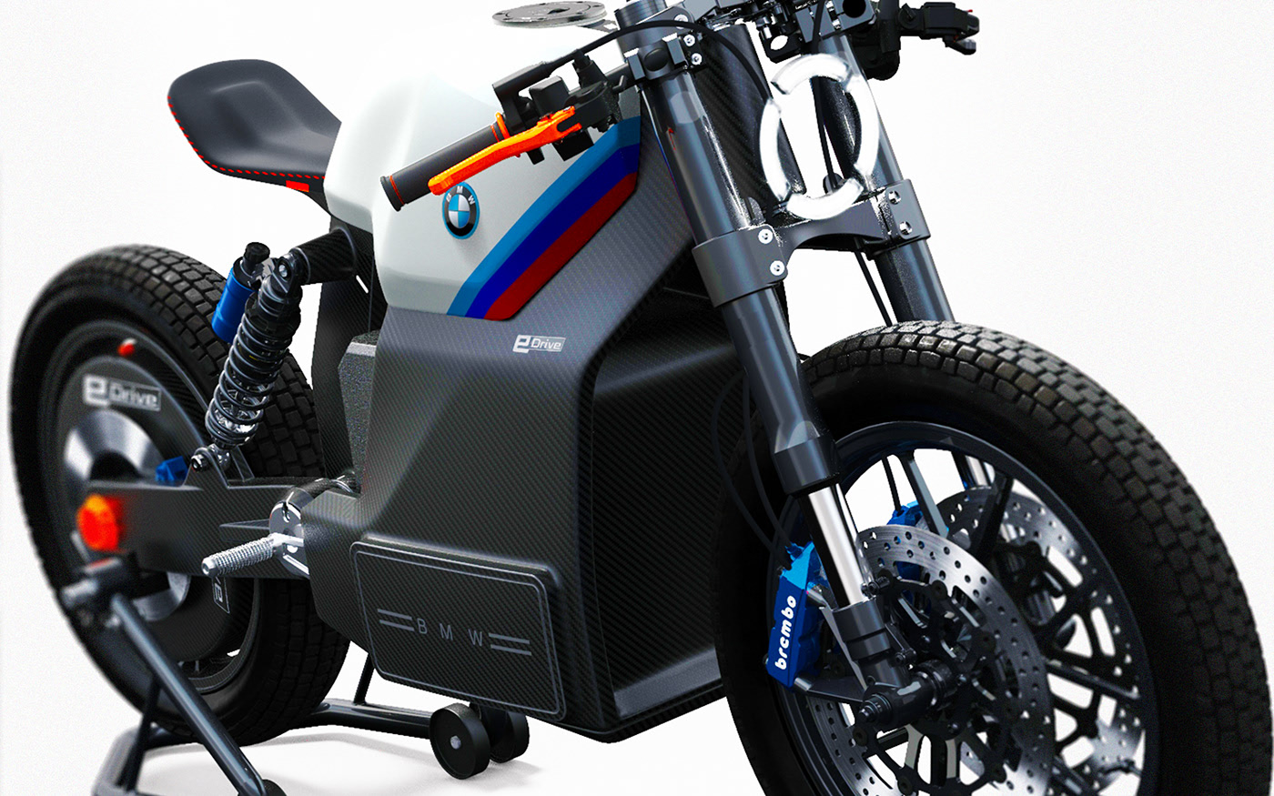 motorcycle，Electric，black，Cafe culture，BMW i100，