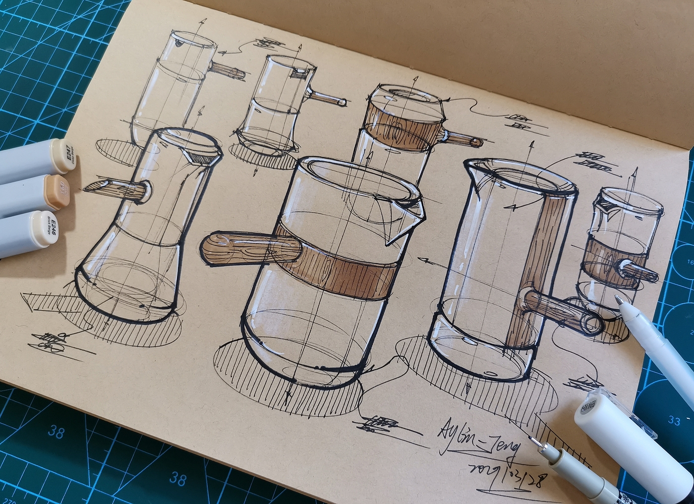 Teng Yilin，Hand drawn product design，Hand drawn industrial design，Designer's hand-painted book，Pursue dream Jiangnan Design Postgraduate Entrance Examination，