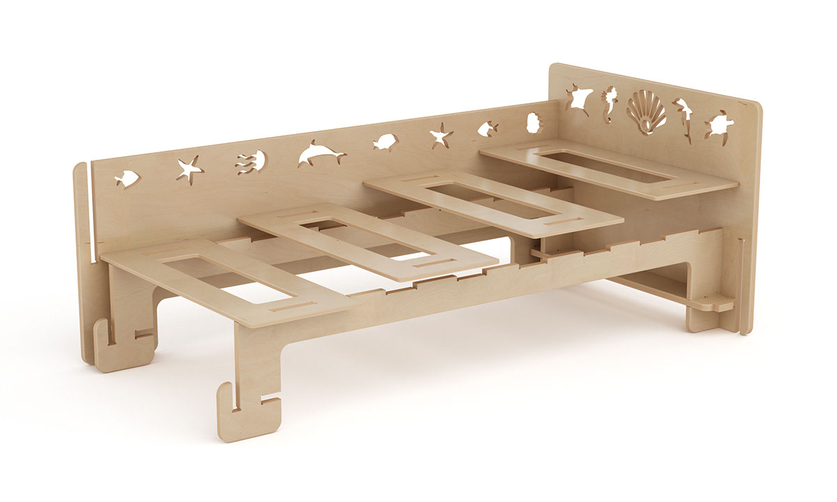 wooden ，Children bed，Minima，