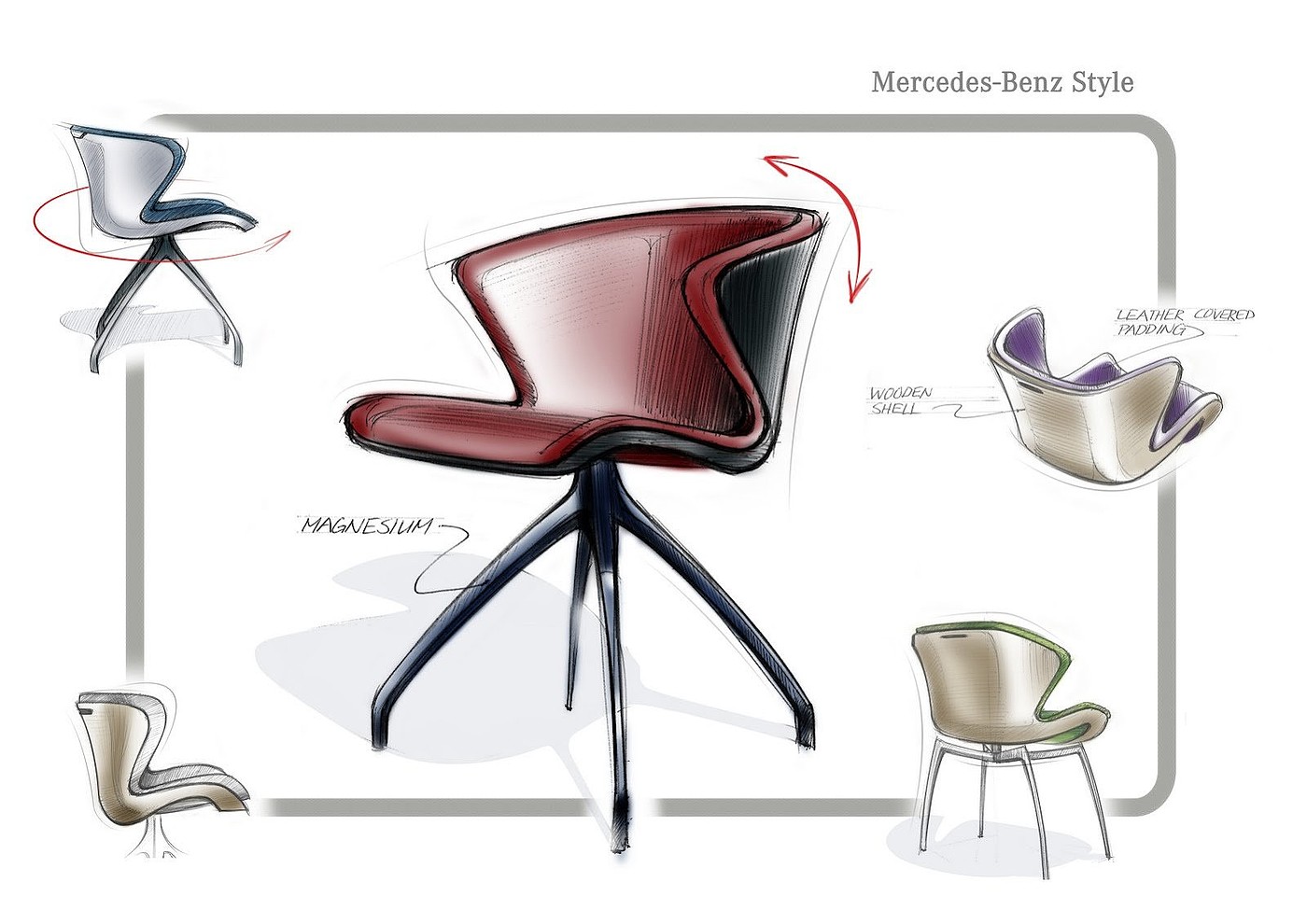 Mercedes-Benz，furniture design ，Hand drawn，