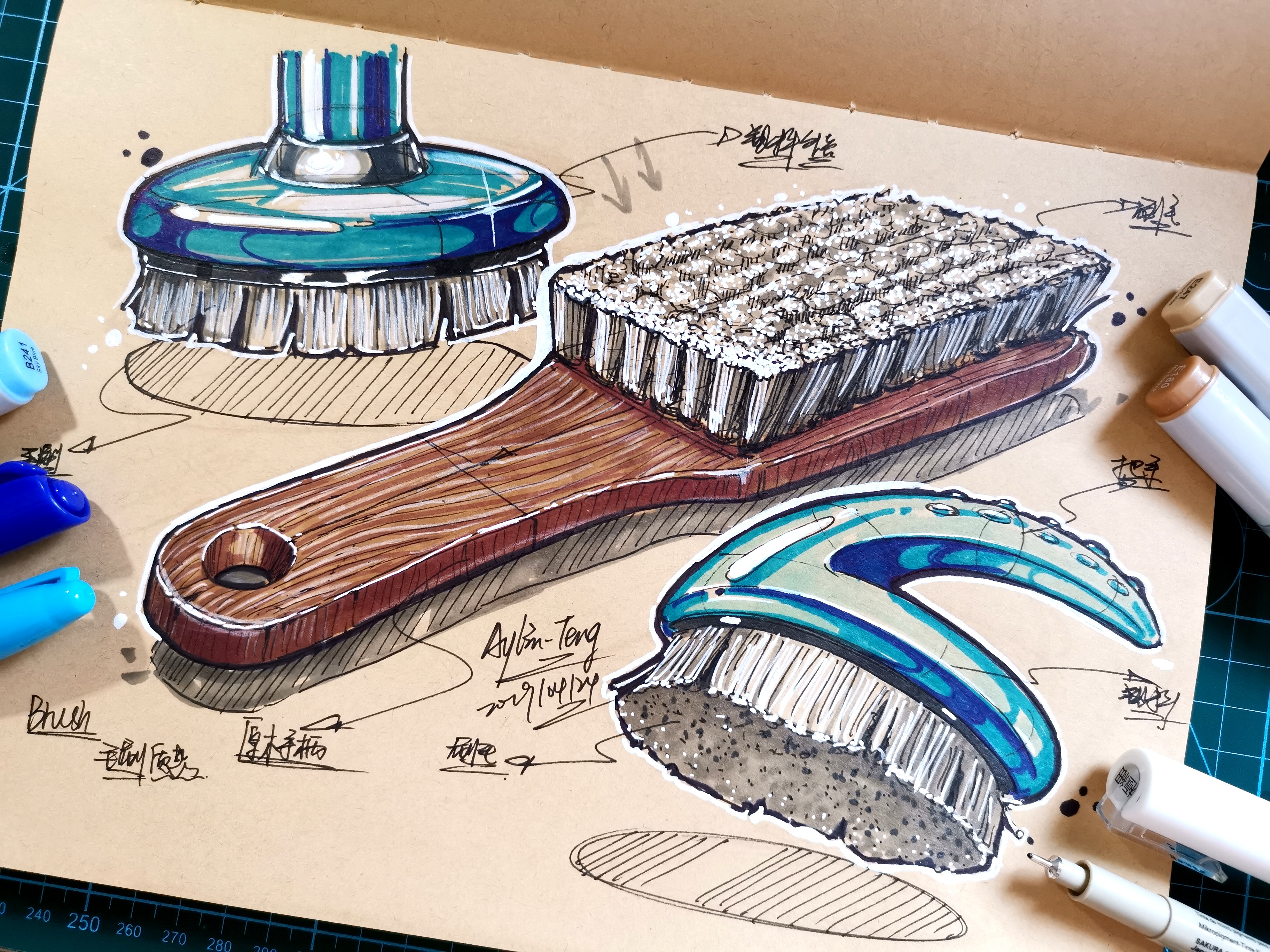 Teng Yilin，Hand drawn industrial product design，Postgraduate entrance examination for industrial product design，Pursue dream Jiangnan Design Postgraduate Entrance Examination，Designer's hand-painted book，