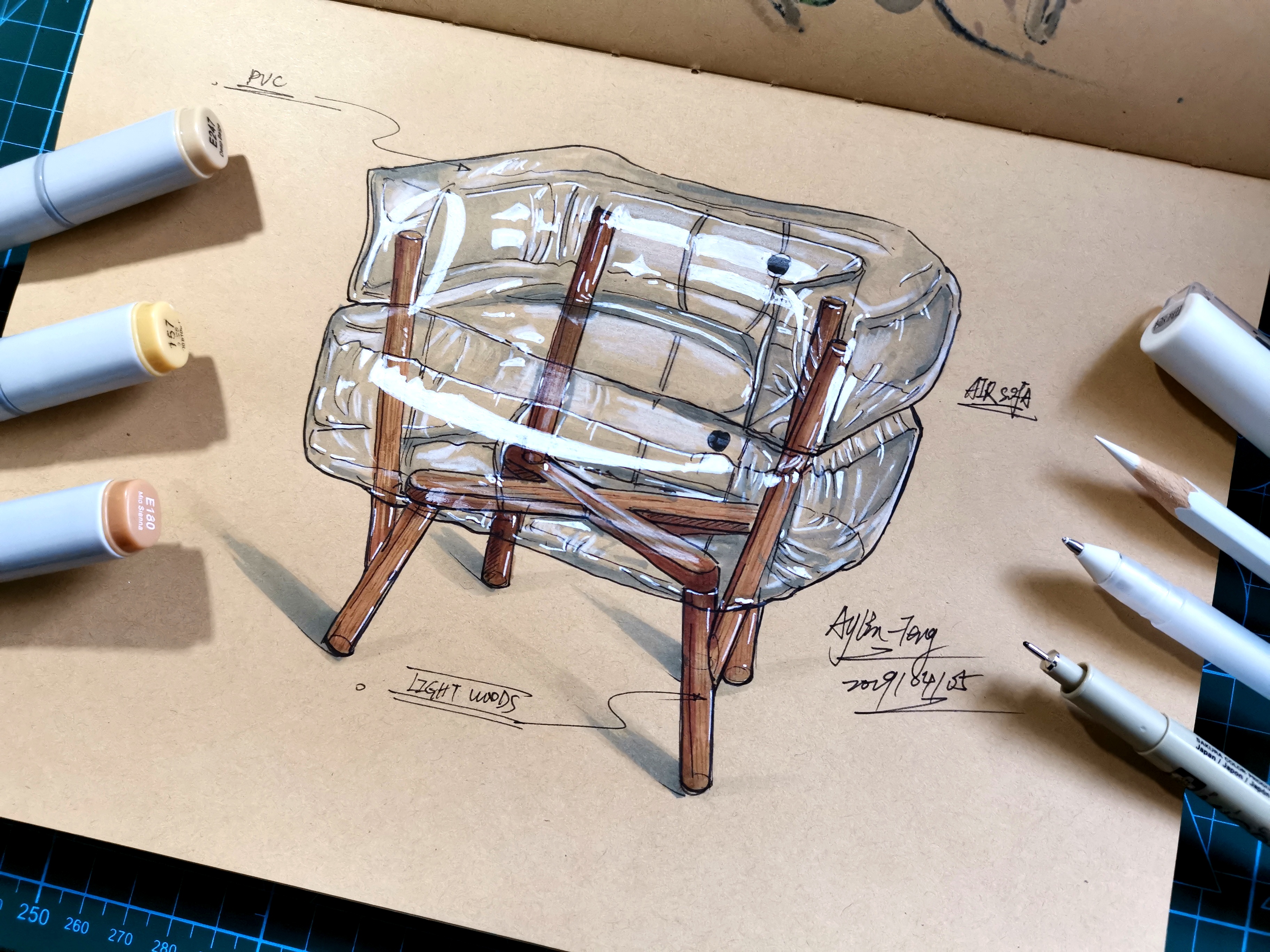 Teng Yilin，Hand drawn industrial product design，Postgraduate entrance examination for industrial product design，Pursue dream Jiangnan Design Postgraduate Entrance Examination，Designer's hand-painted book，