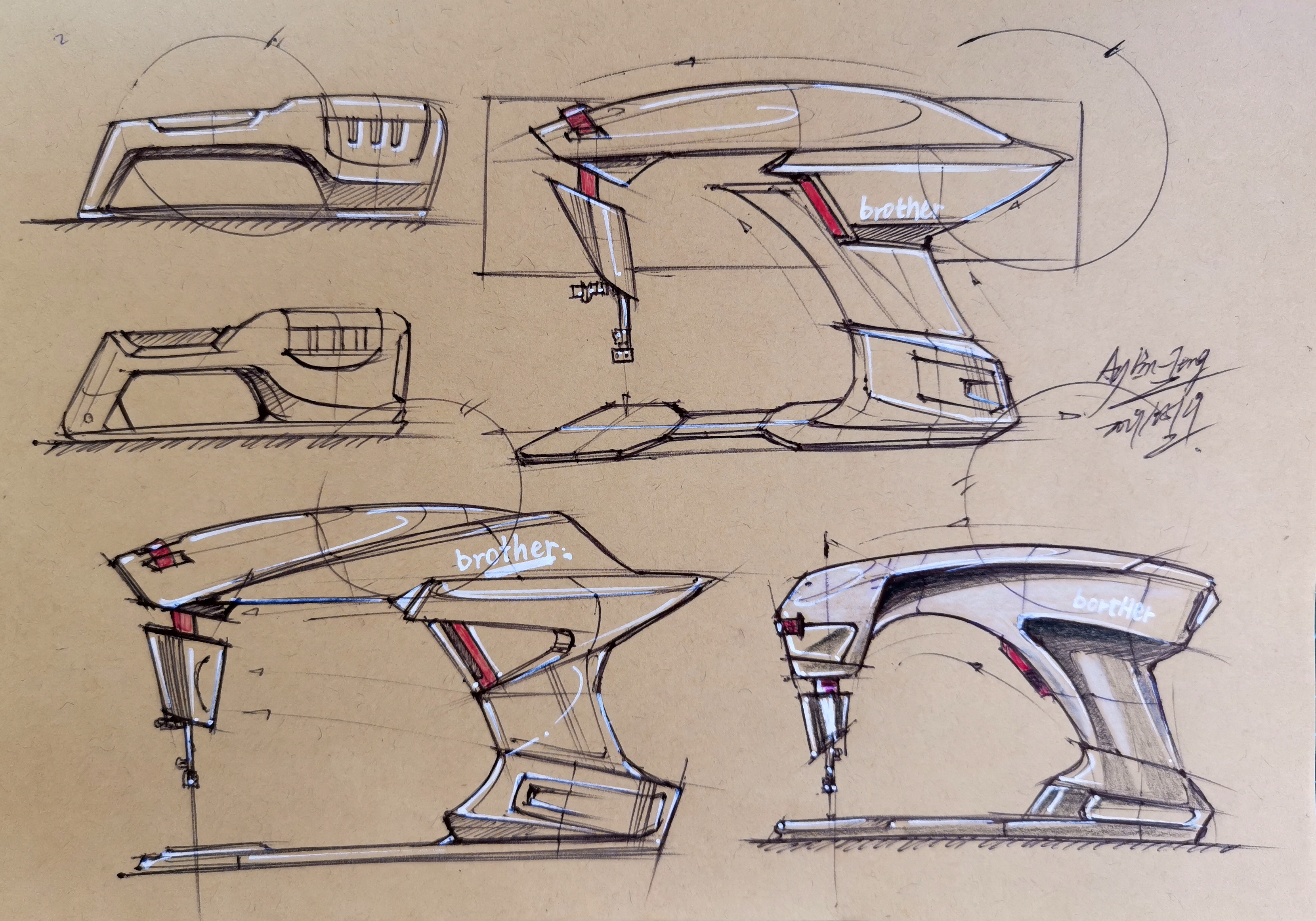 Teng Yilin，Hand drawn industrial product design，Postgraduate entrance examination for industrial product design，Pursue dream Jiangnan Design Postgraduate Entrance Examination，Designer's hand-painted book，