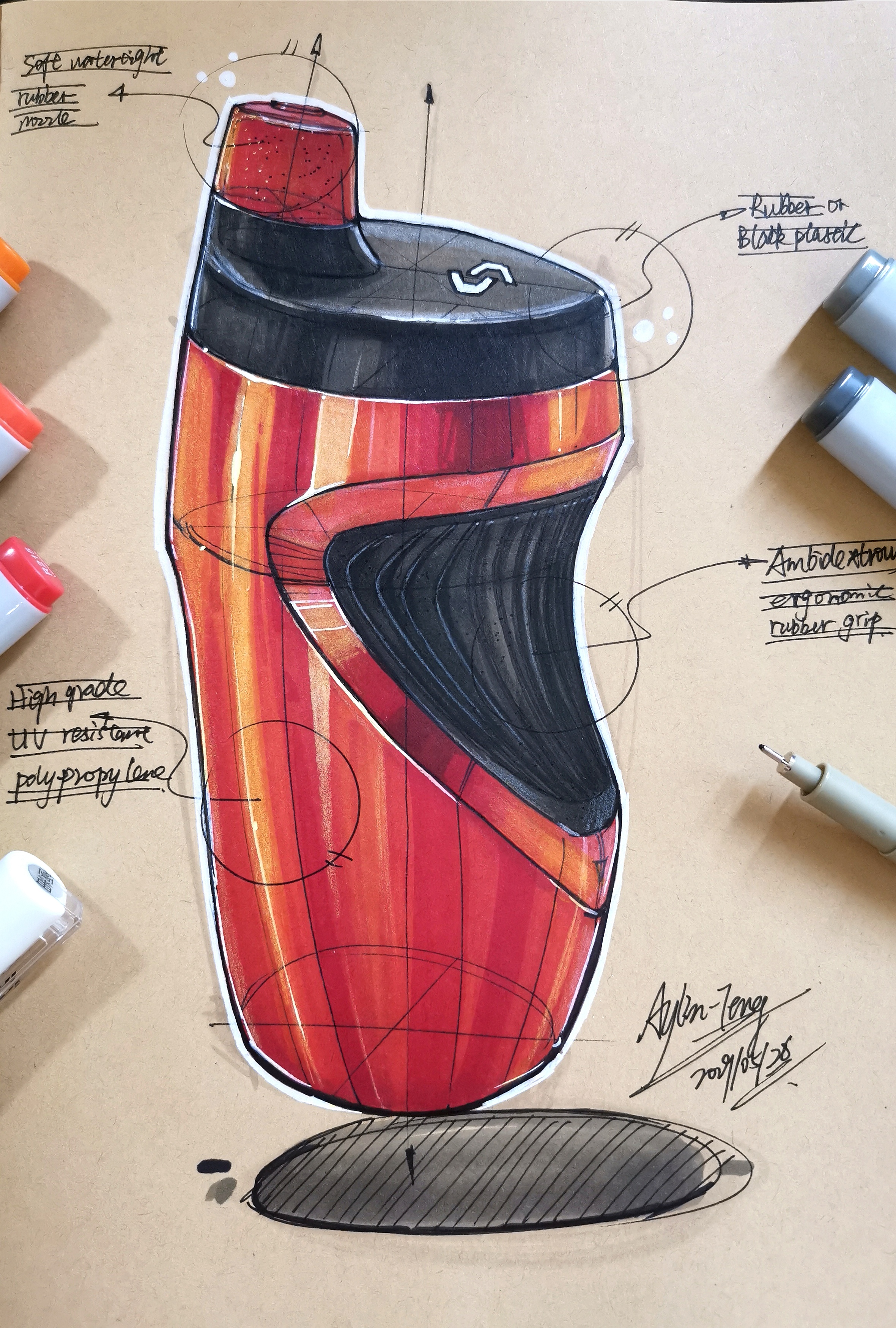 Teng Yilin，Hand drawn industrial product design，Postgraduate entrance examination for industrial product design，Pursue dream Jiangnan Design Postgraduate Entrance Examination，Designer's hand-painted book，