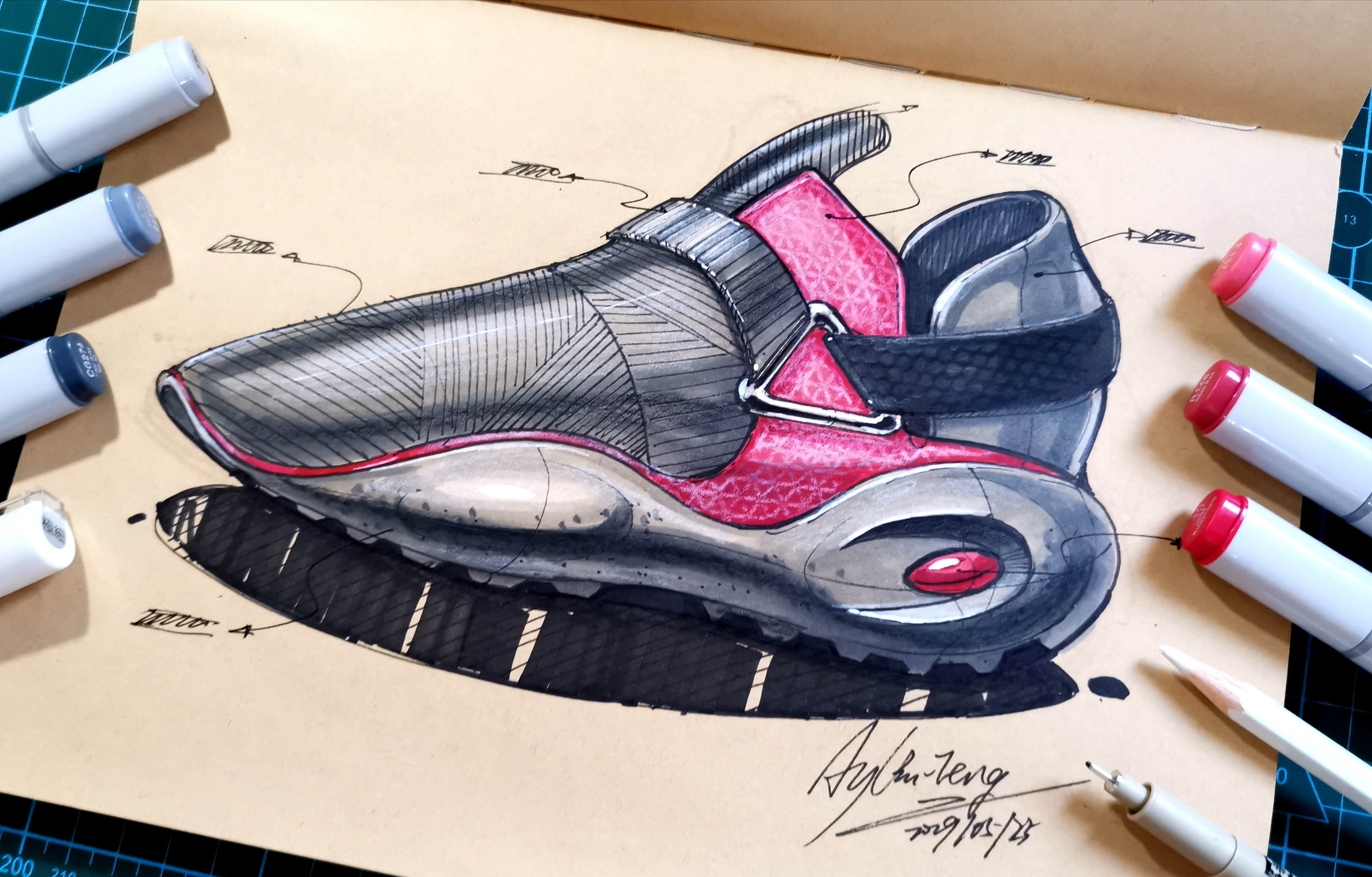 Teng Yilin，Hand drawn industrial product design，Postgraduate entrance examination for industrial product design，Pursue dream Jiangnan Design Postgraduate Entrance Examination，Designer's hand-painted book，