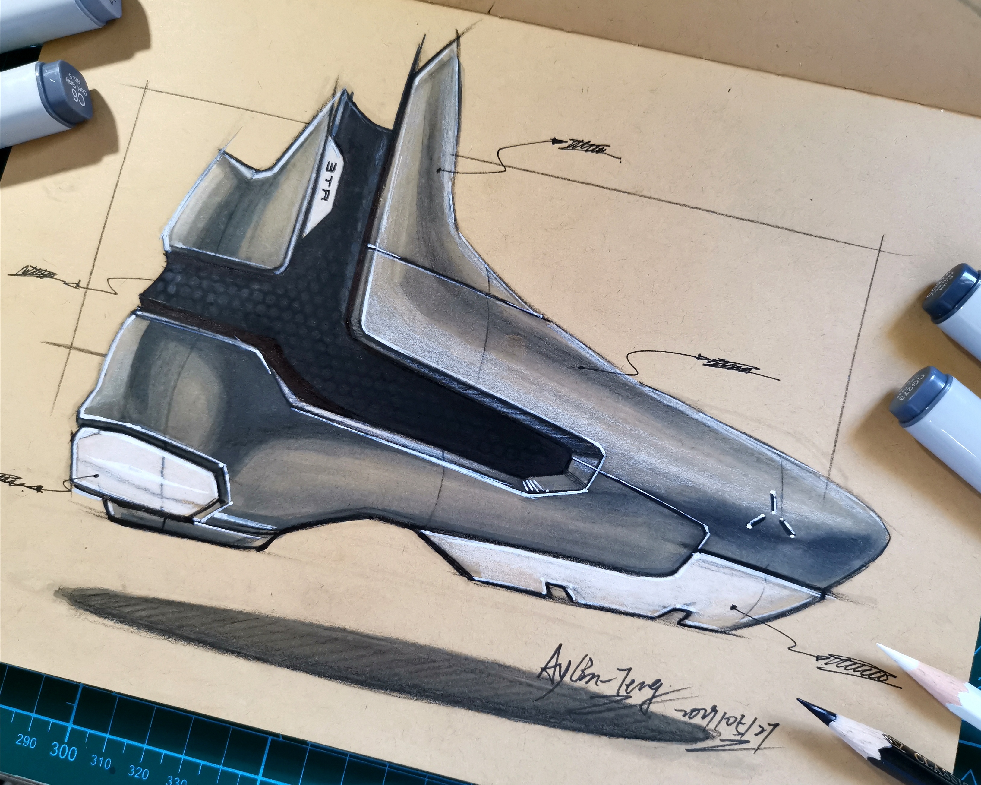 Teng Yilin，Hand drawn industrial product design，Postgraduate entrance examination for industrial product design，Pursue dream Jiangnan Design Postgraduate Entrance Examination，Designer's hand-painted book，