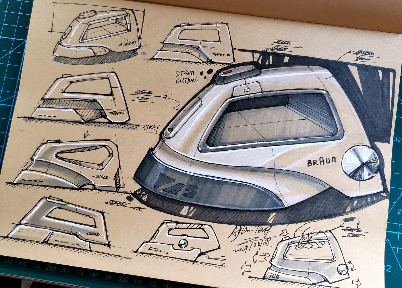 Teng Yilin，Hand drawn industrial product design，Postgraduate entrance examination for industrial product design，Pursue dream Jiangnan Design Postgraduate Entrance Examination，Designer's hand-painted book，