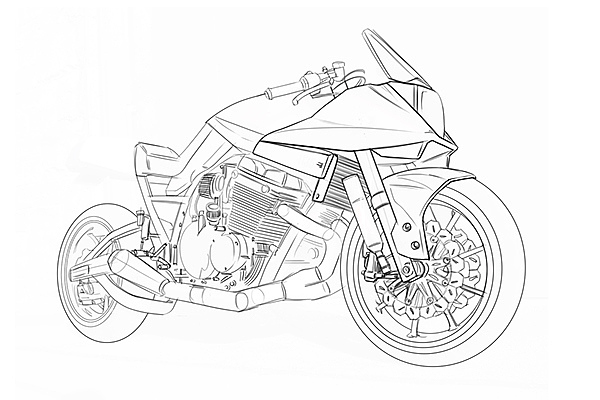Hand drawn，intelligence，design sketch，industrial design，motorcycle，