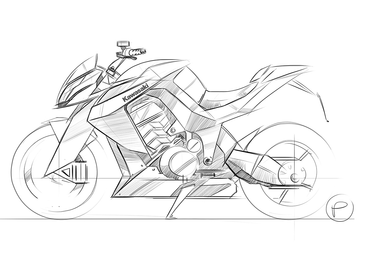 Hand drawn，intelligence，design sketch，industrial design，motorcycle，