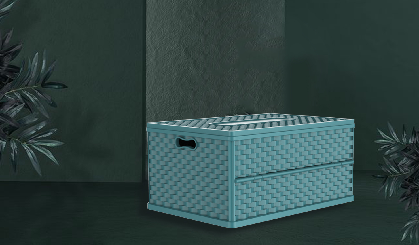 Folding plastic storage box，