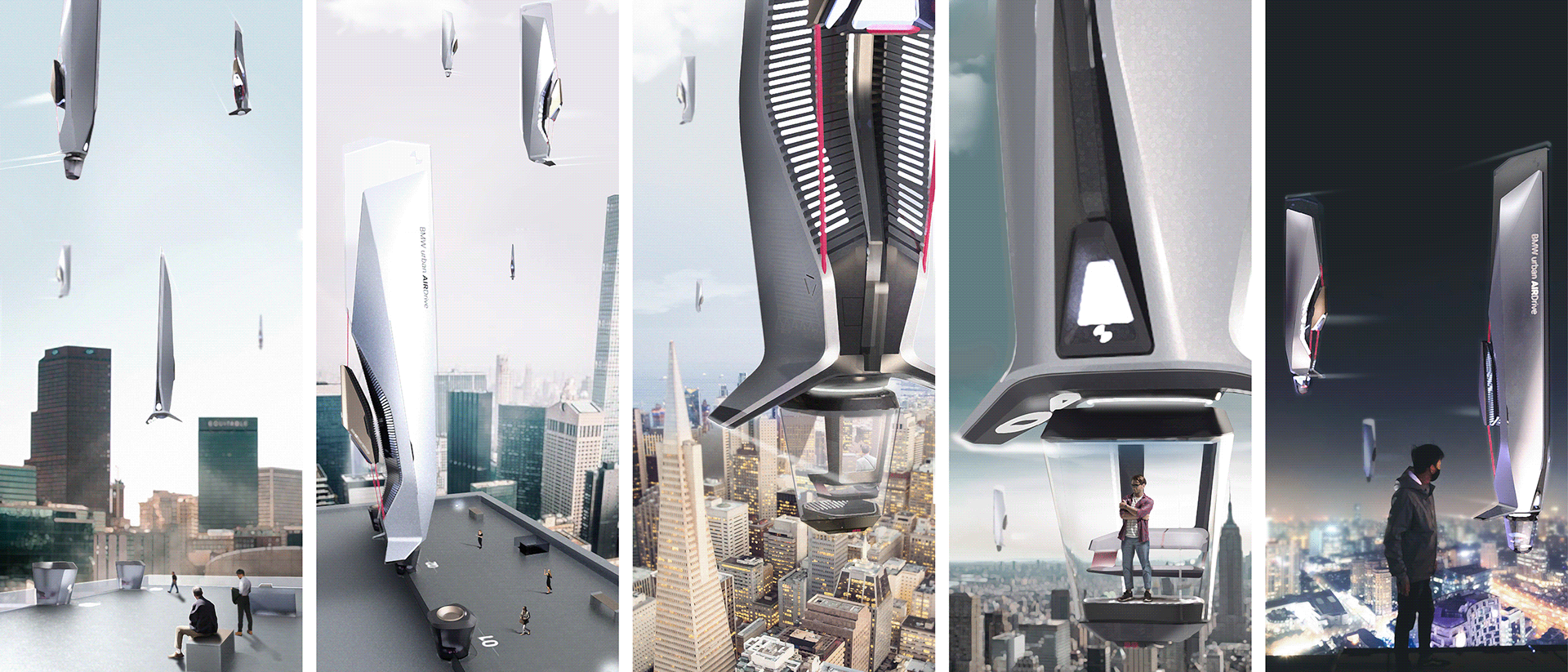 paper，conceptual design，bmw，vehicle，flight，in the air，