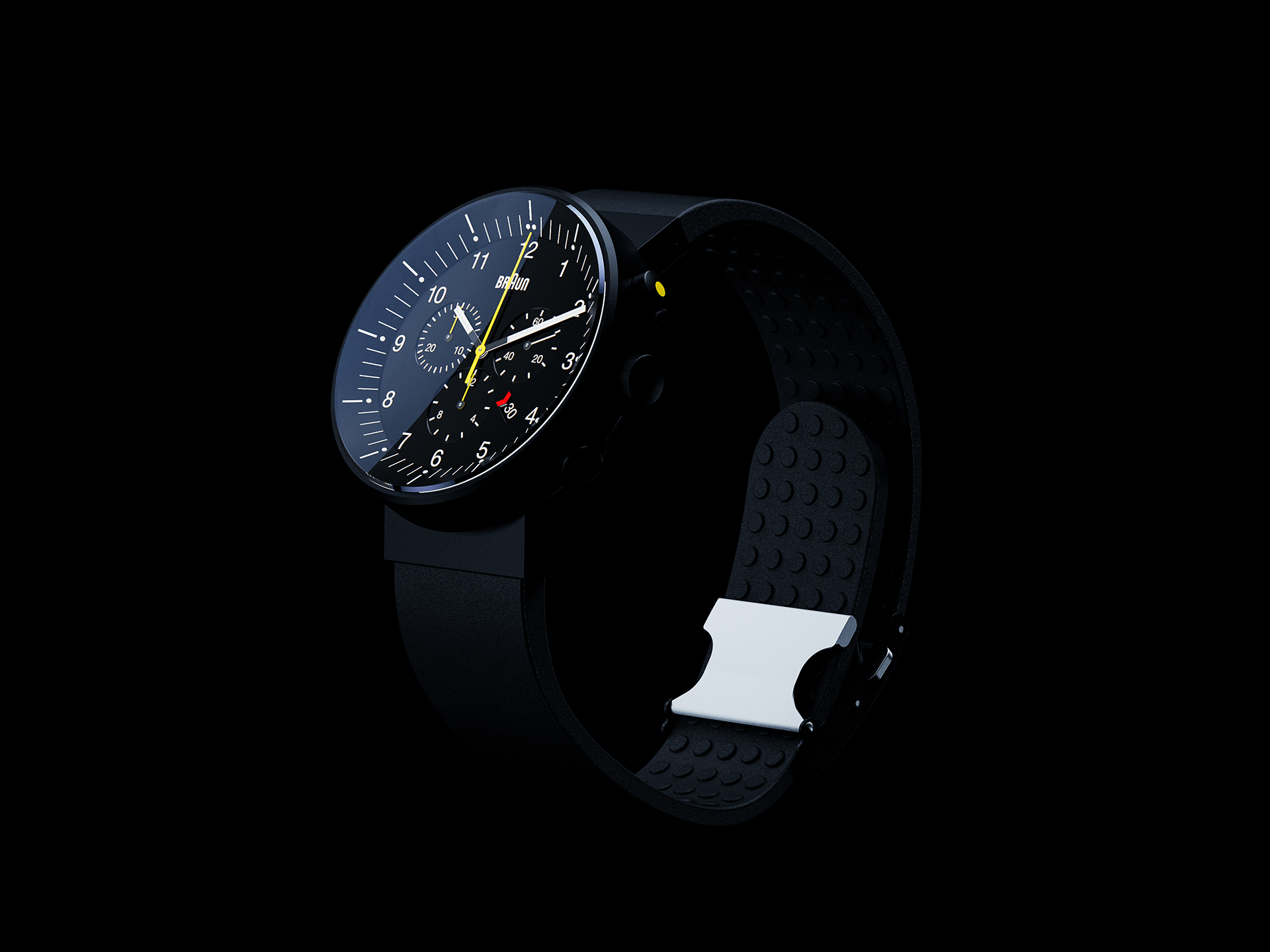 Wrist watch，black，Braun Prestige，timer，