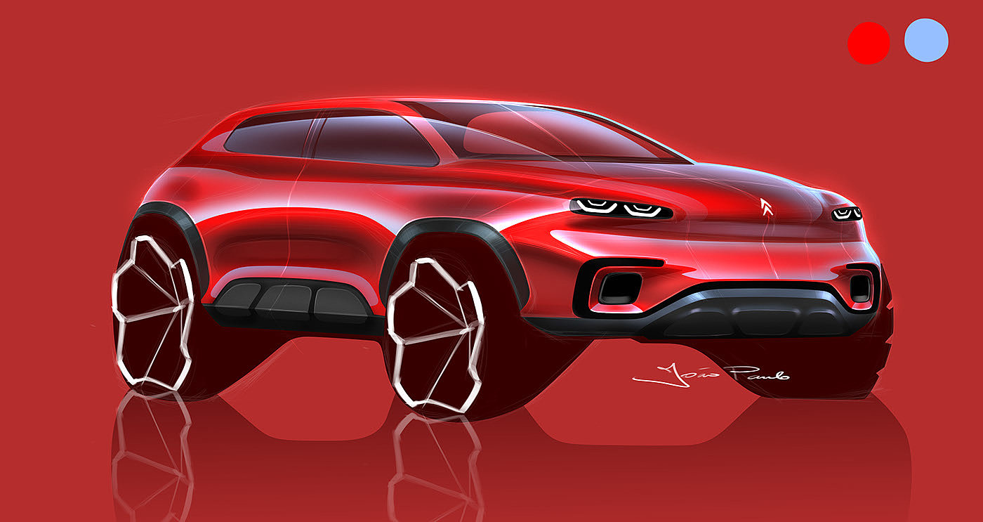 sketch，Automobile design，Render，
