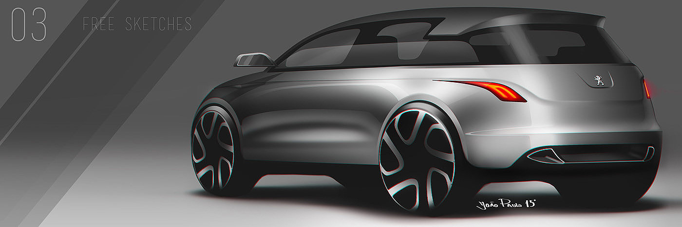 sketch，Automobile design，Render，