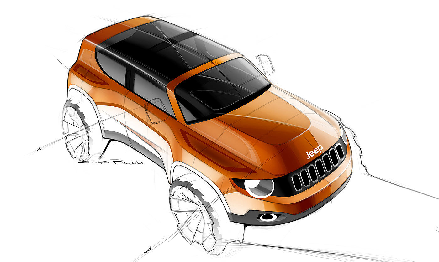 sketch，Automobile design，Render，