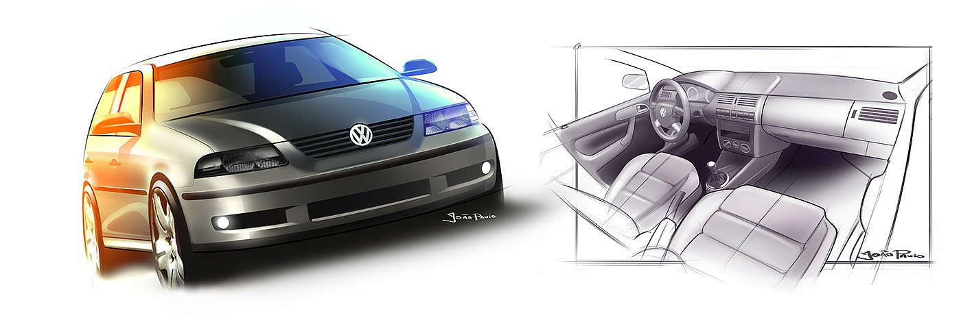 sketch，Automobile design，Render，