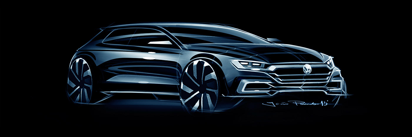 sketch，Automobile design，Render，