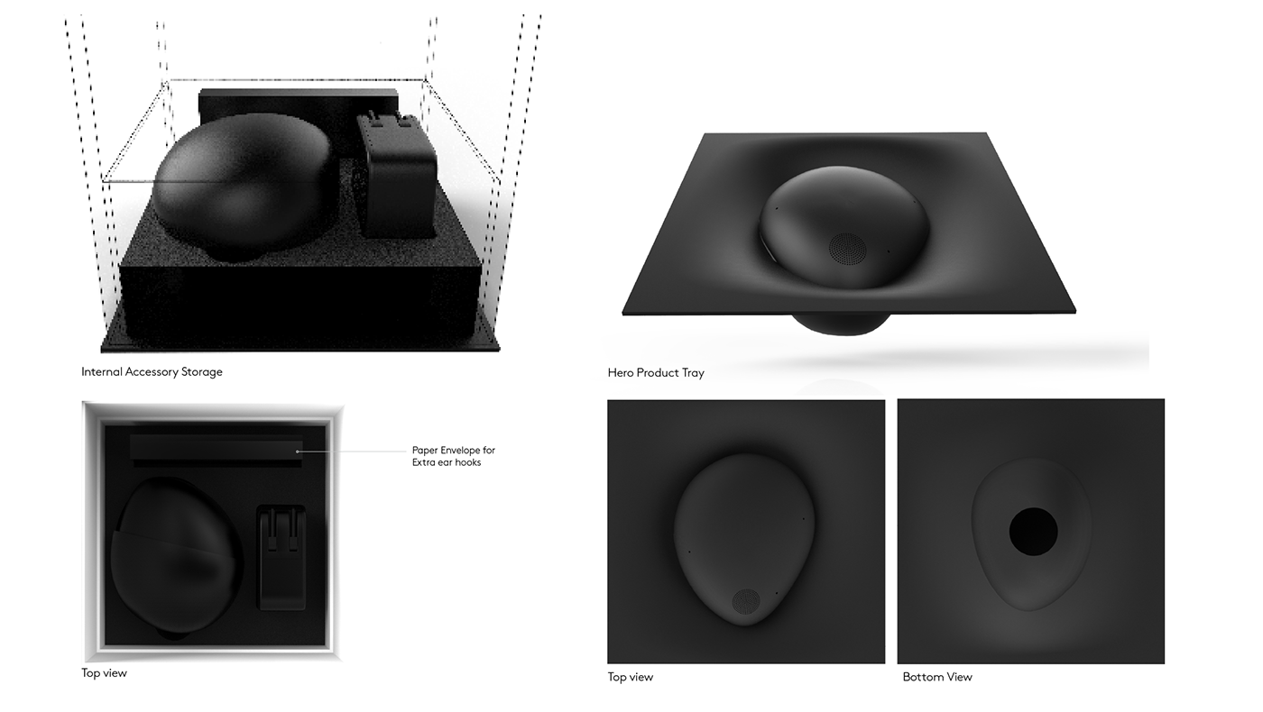 packing design，black，Bluetooth headset，