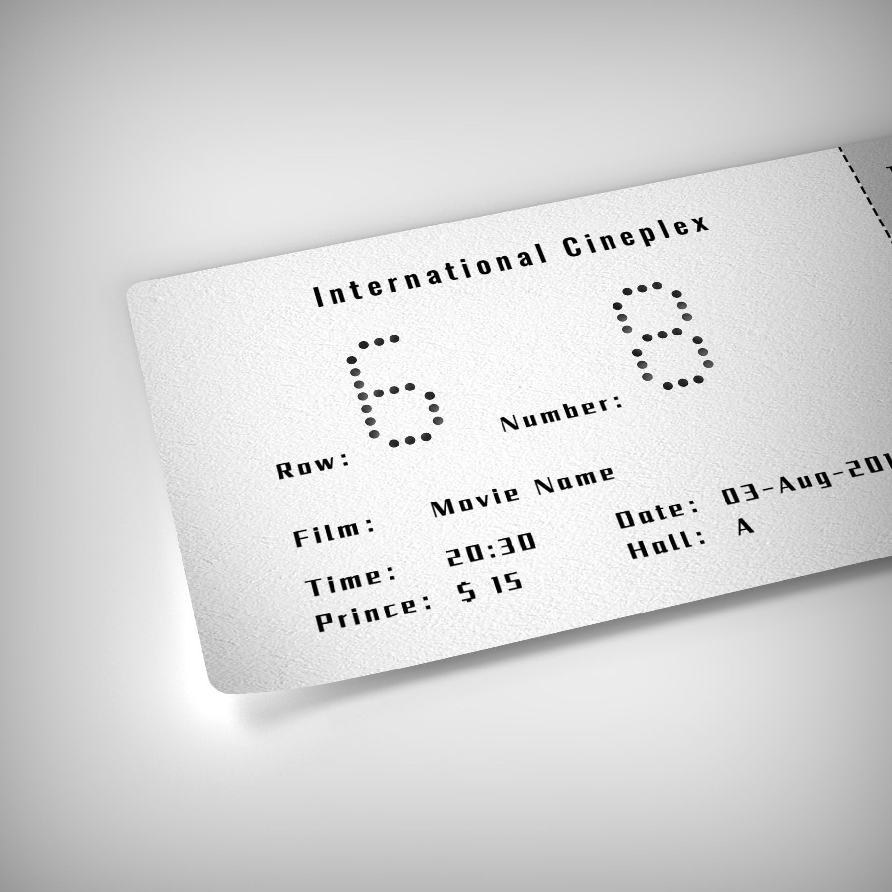 cinema ticket，Hollowed out，originality，