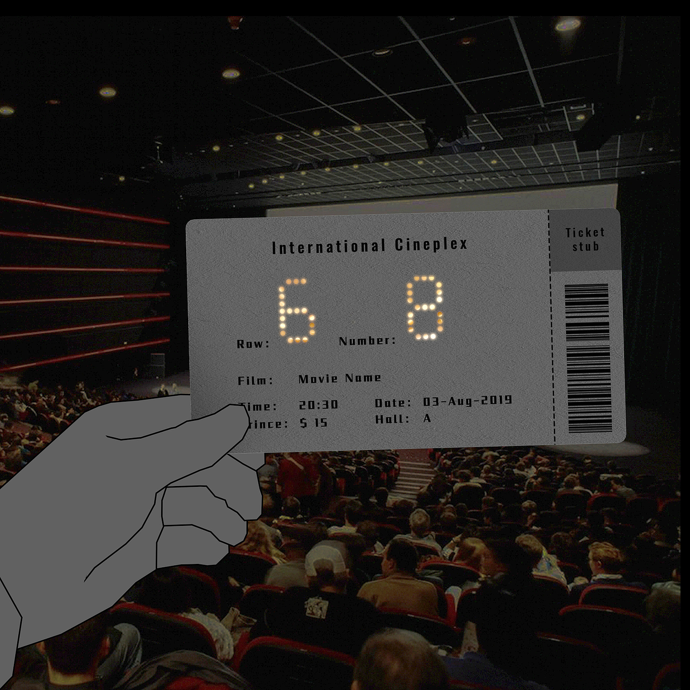 cinema ticket，Hollowed out，originality，