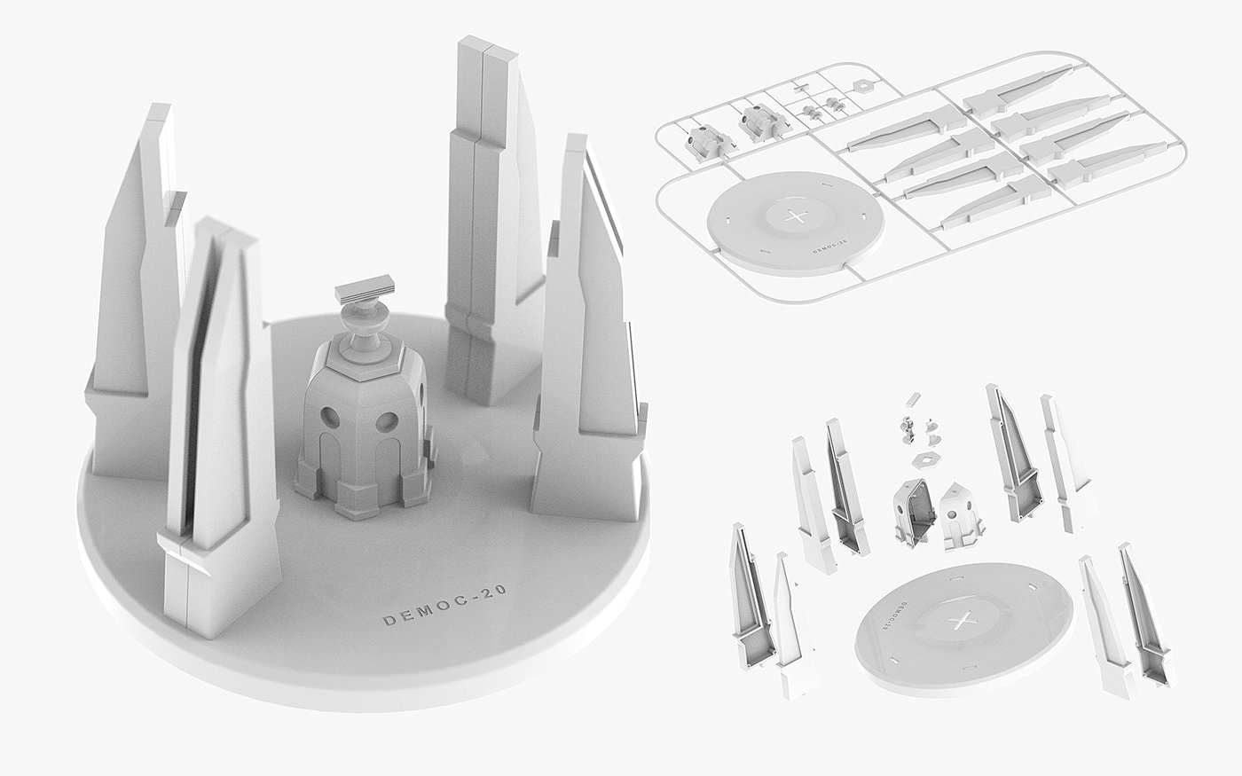 Democ. Pocket，袖珍建筑模型，塑料，