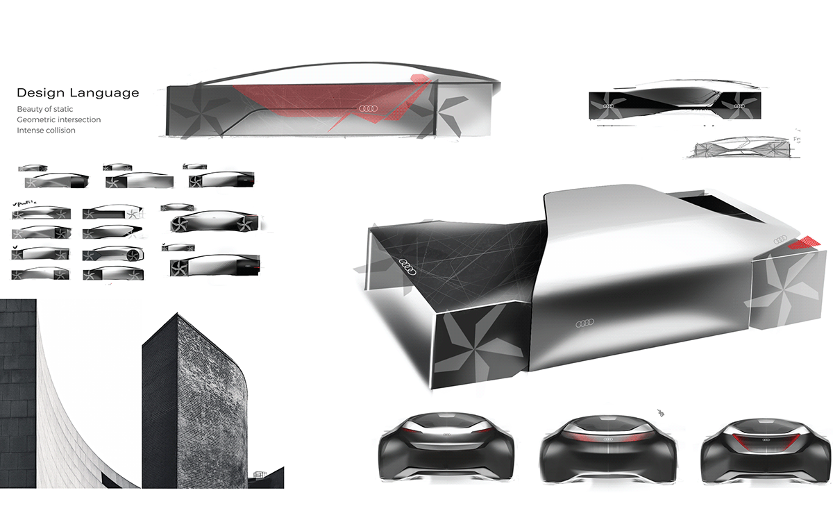 Audi e-tron GT，Automobile design，Hand drawn，