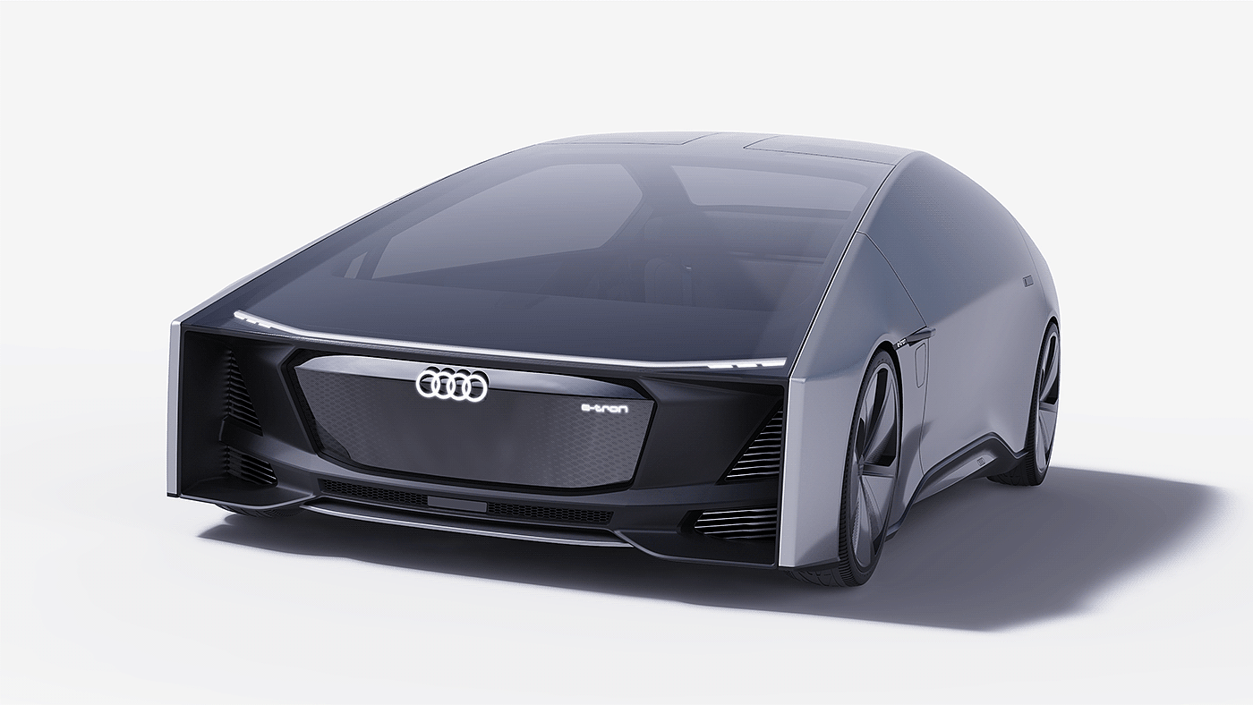 Audi e-tron GT，汽车设计，手绘，