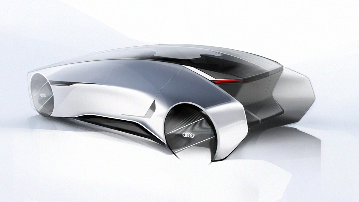 Audi e-tron GT，Automobile design，Hand drawn，