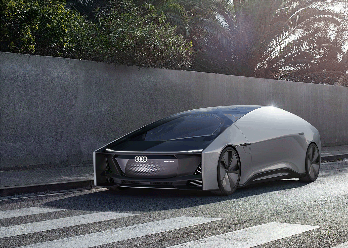 Audi e-tron GT，汽车设计，手绘，