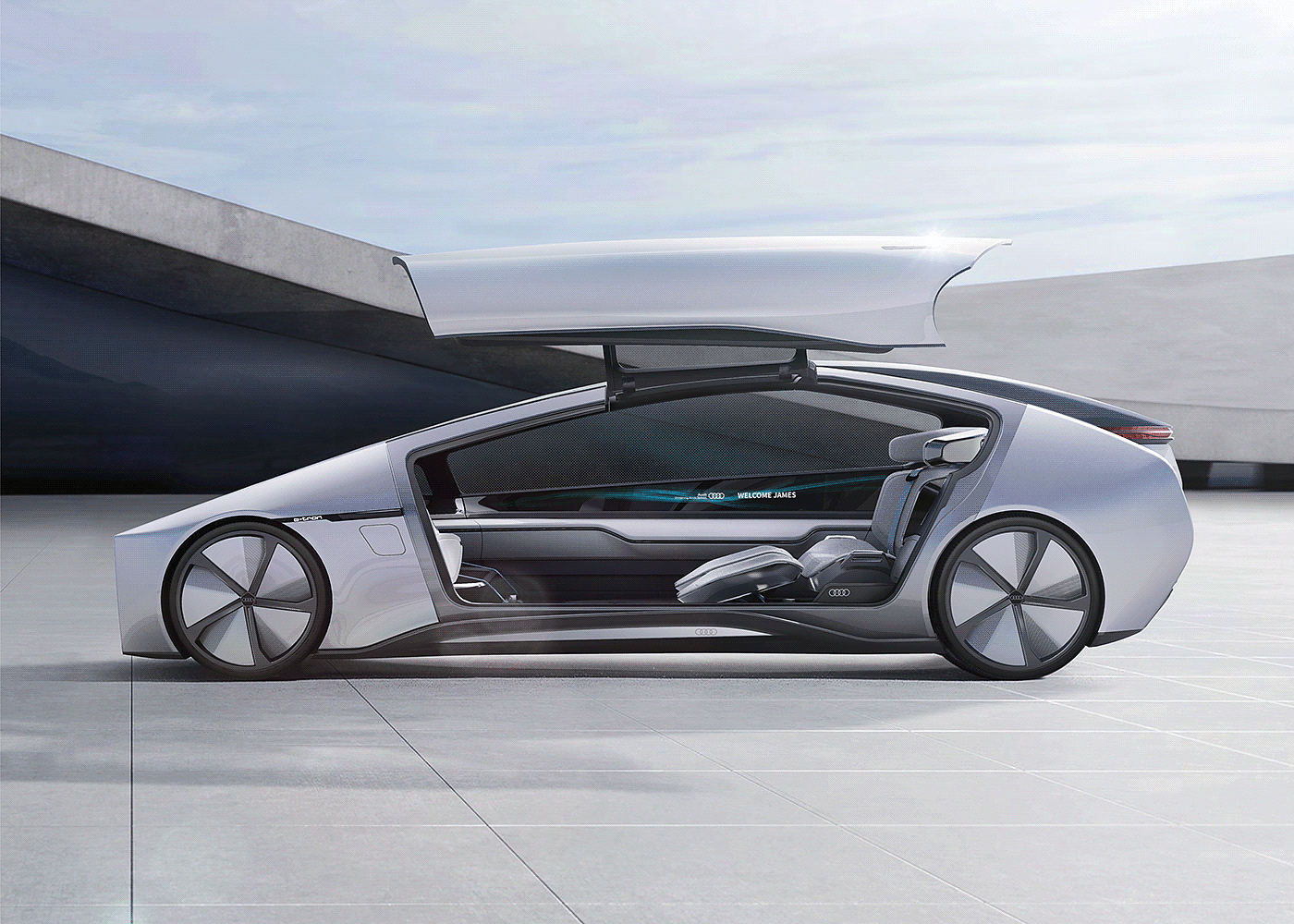 Audi e-tron GT，汽车设计，手绘，