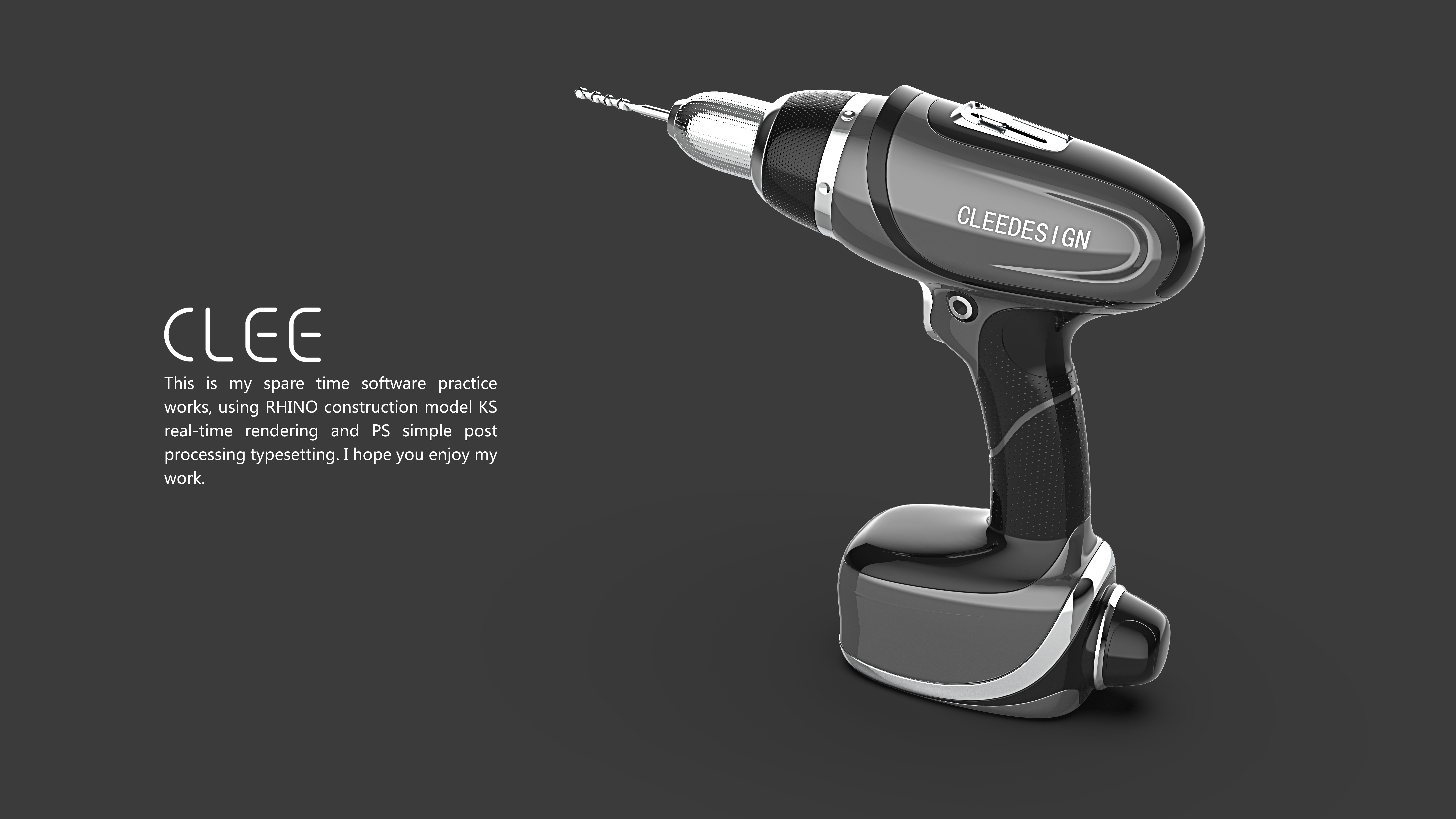 Electric drill，Rhinoceros modeling，keyshot，