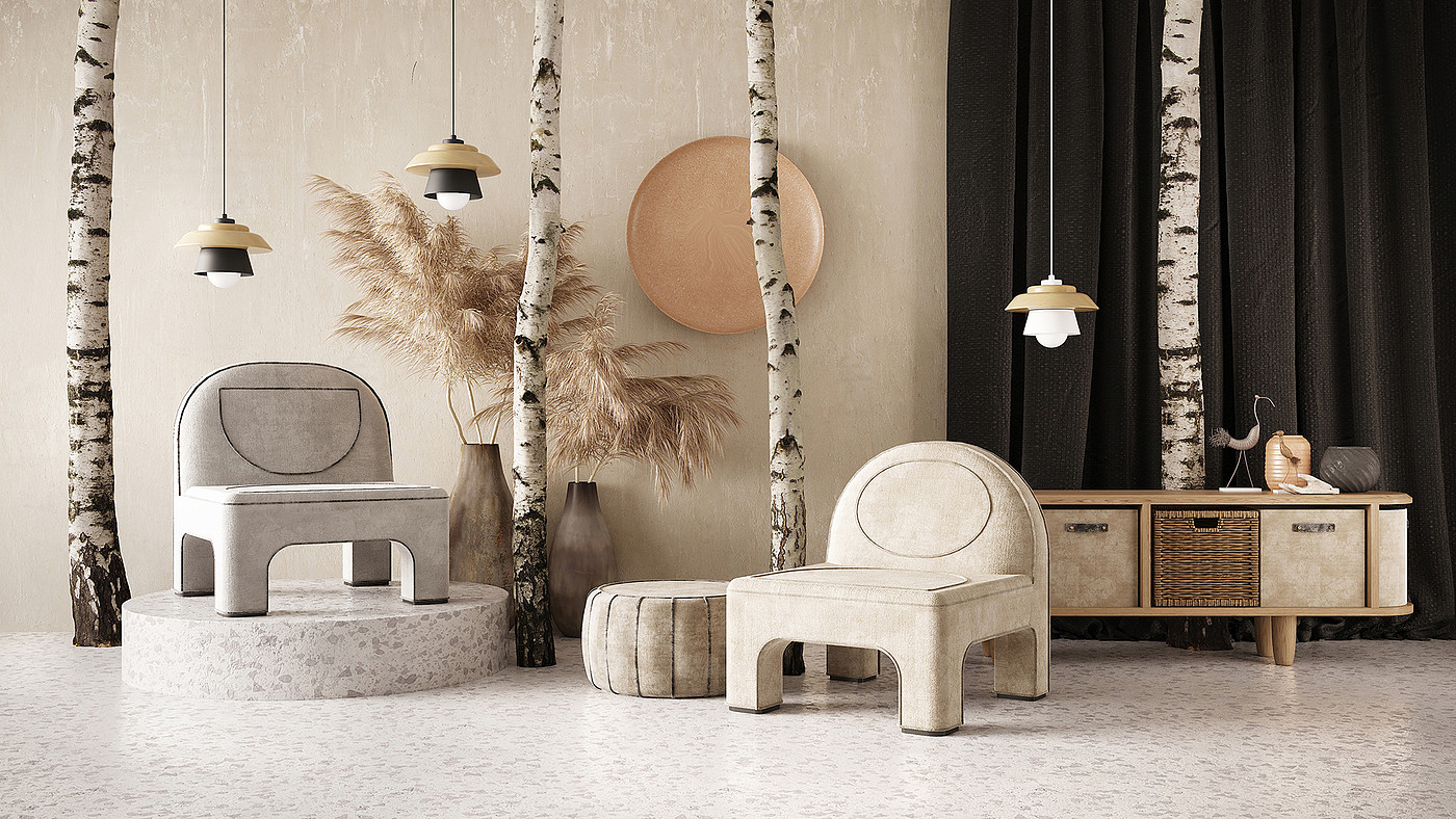 furniture，Molpi furniture series，Minimalism of life，Armchair，Cushion，
