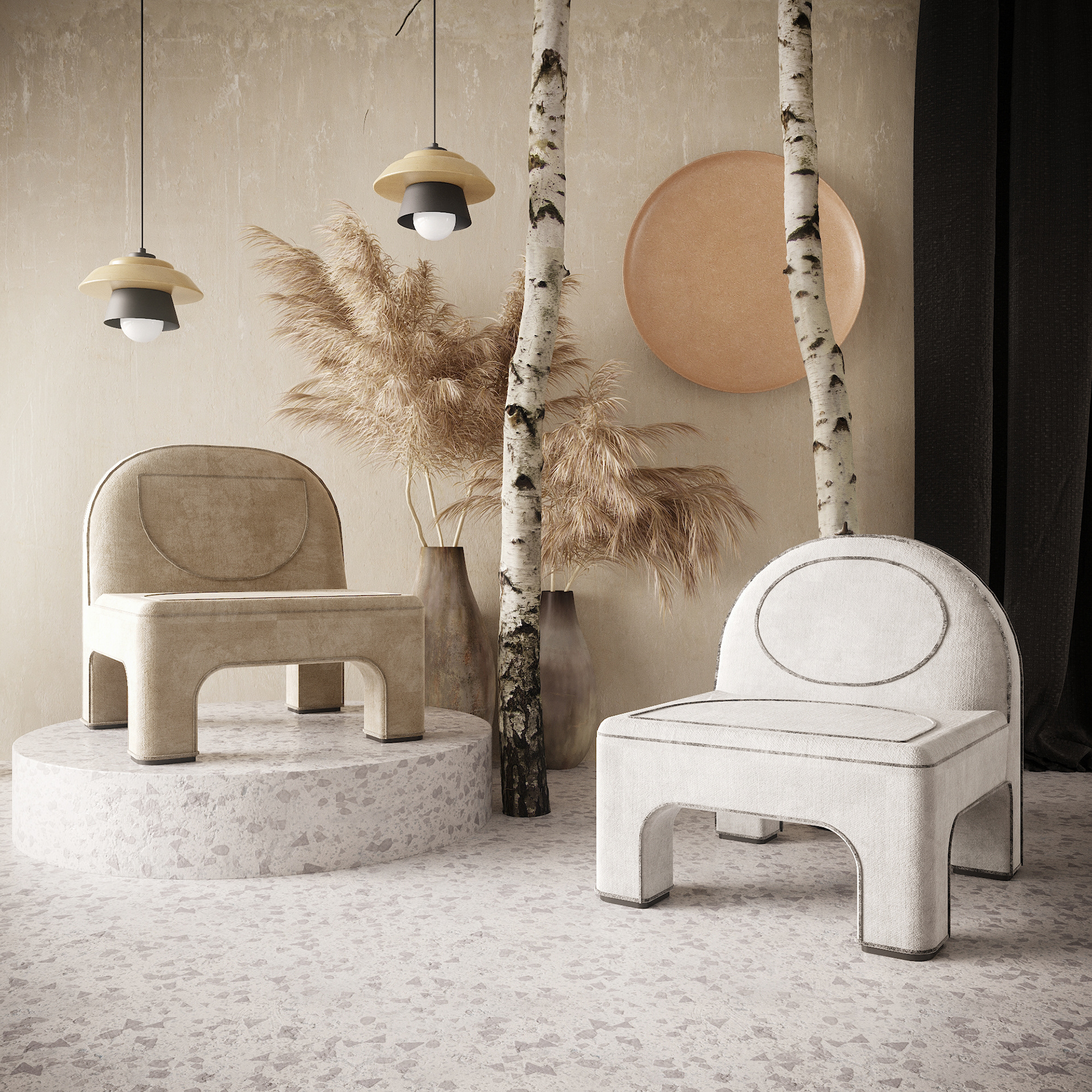 furniture，Molpi furniture series，Minimalism of life，Armchair，Cushion，