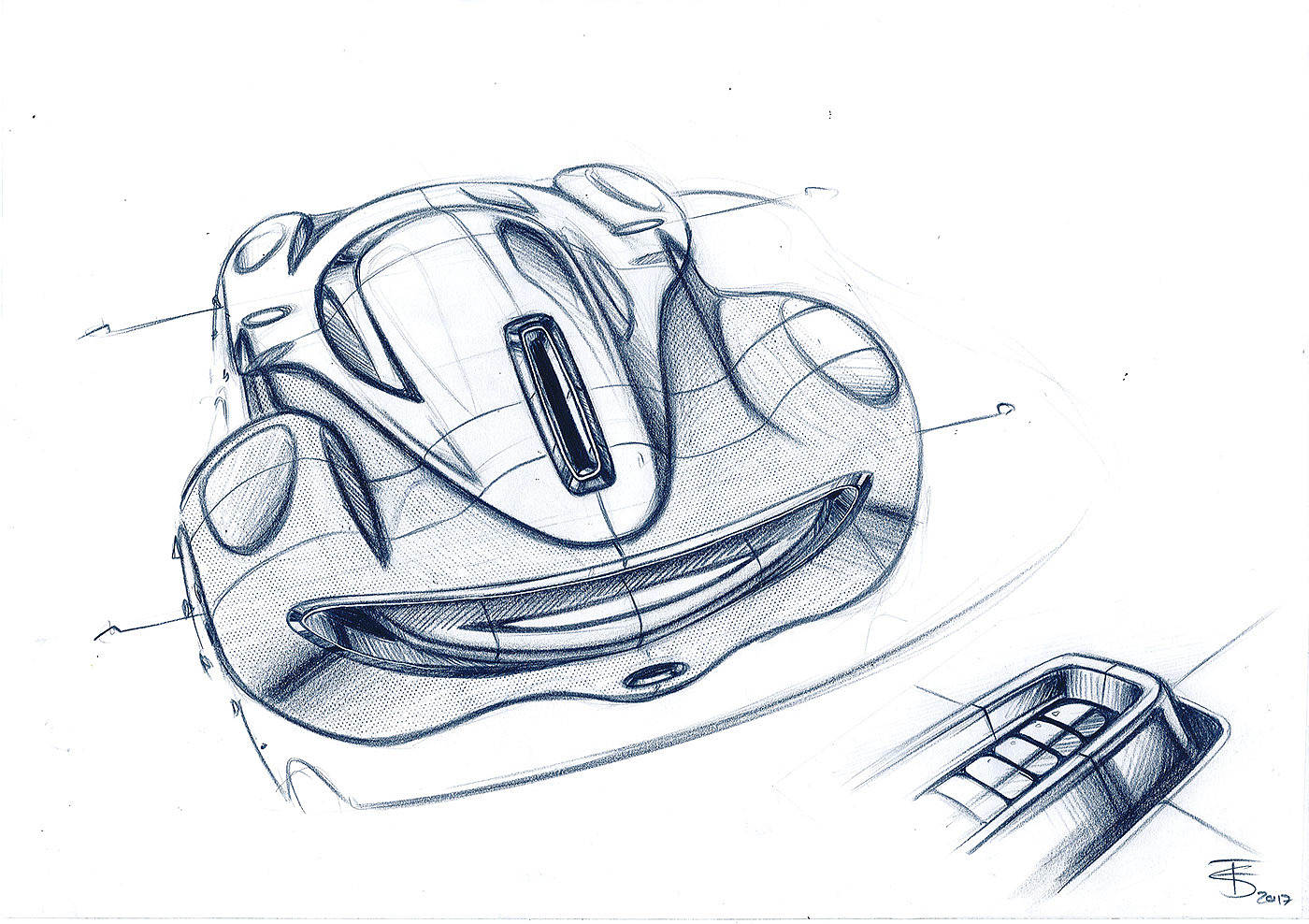 Jaguar GT，Hand drawn，Automobile design，